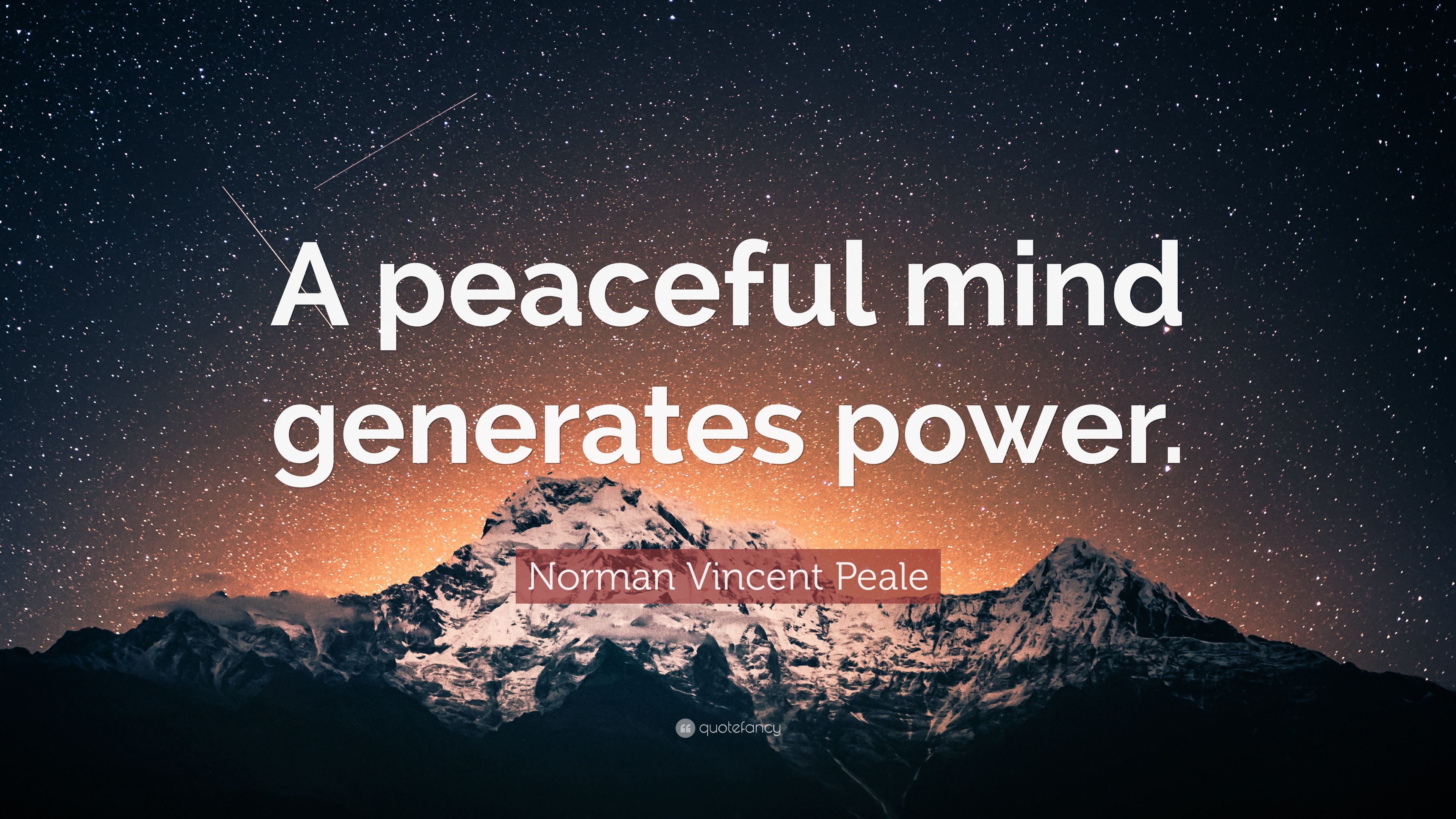 Norman Vincent Peale Quote: “A peaceful mind generates power.”