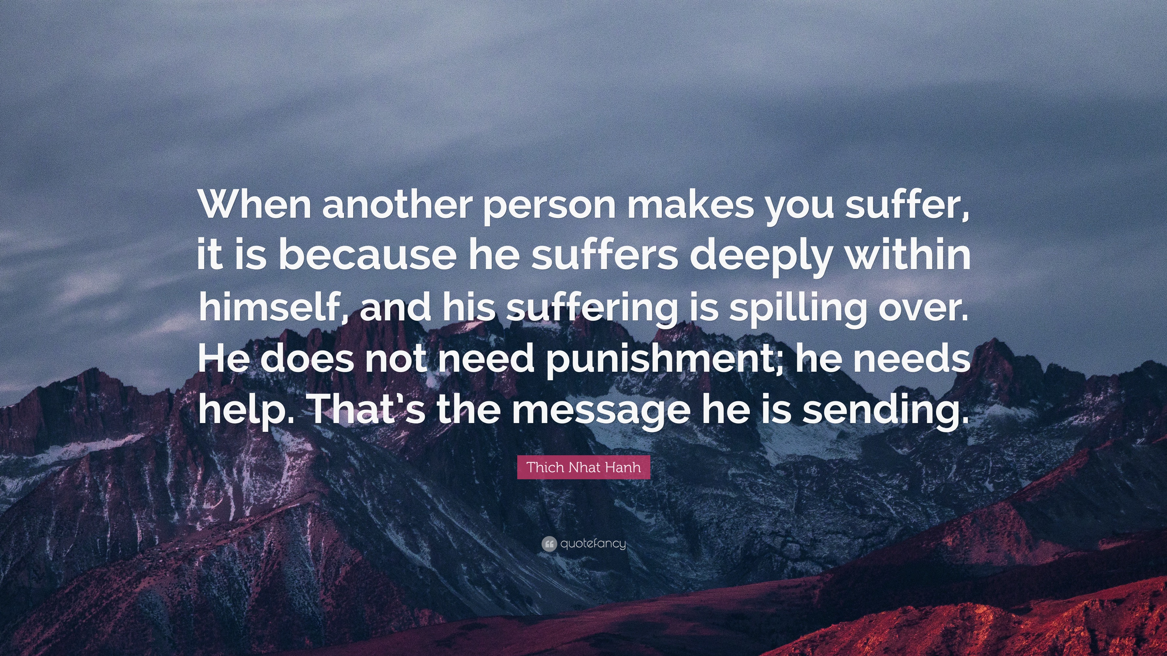 Thich Nhat Hanh Quote: “When another person makes you suffer, it is