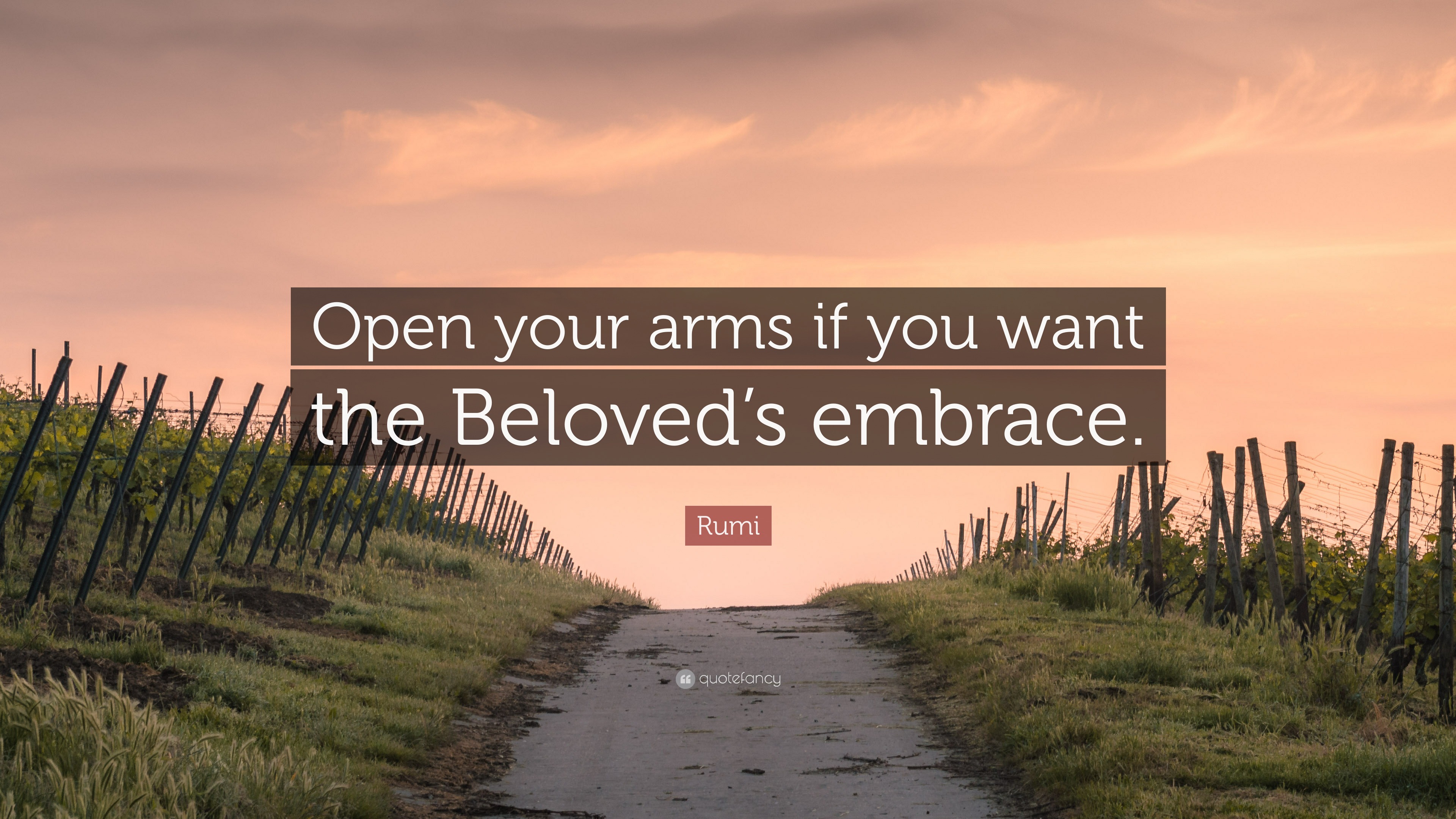 Rumi Quote “Open your arms if you want the Beloved’s embrace.”