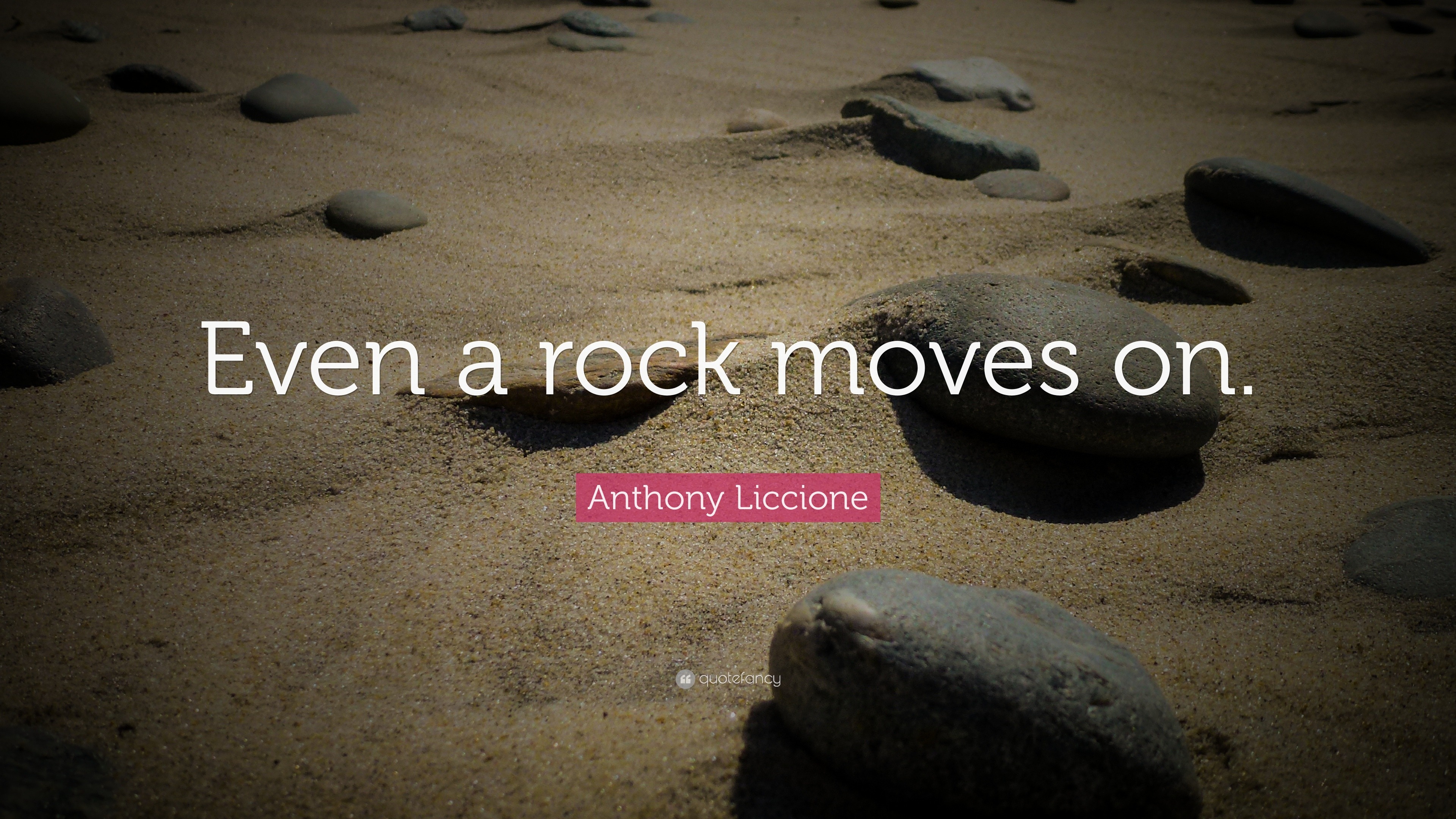 Anthony Liccione Quote: “Even a rock moves on.”