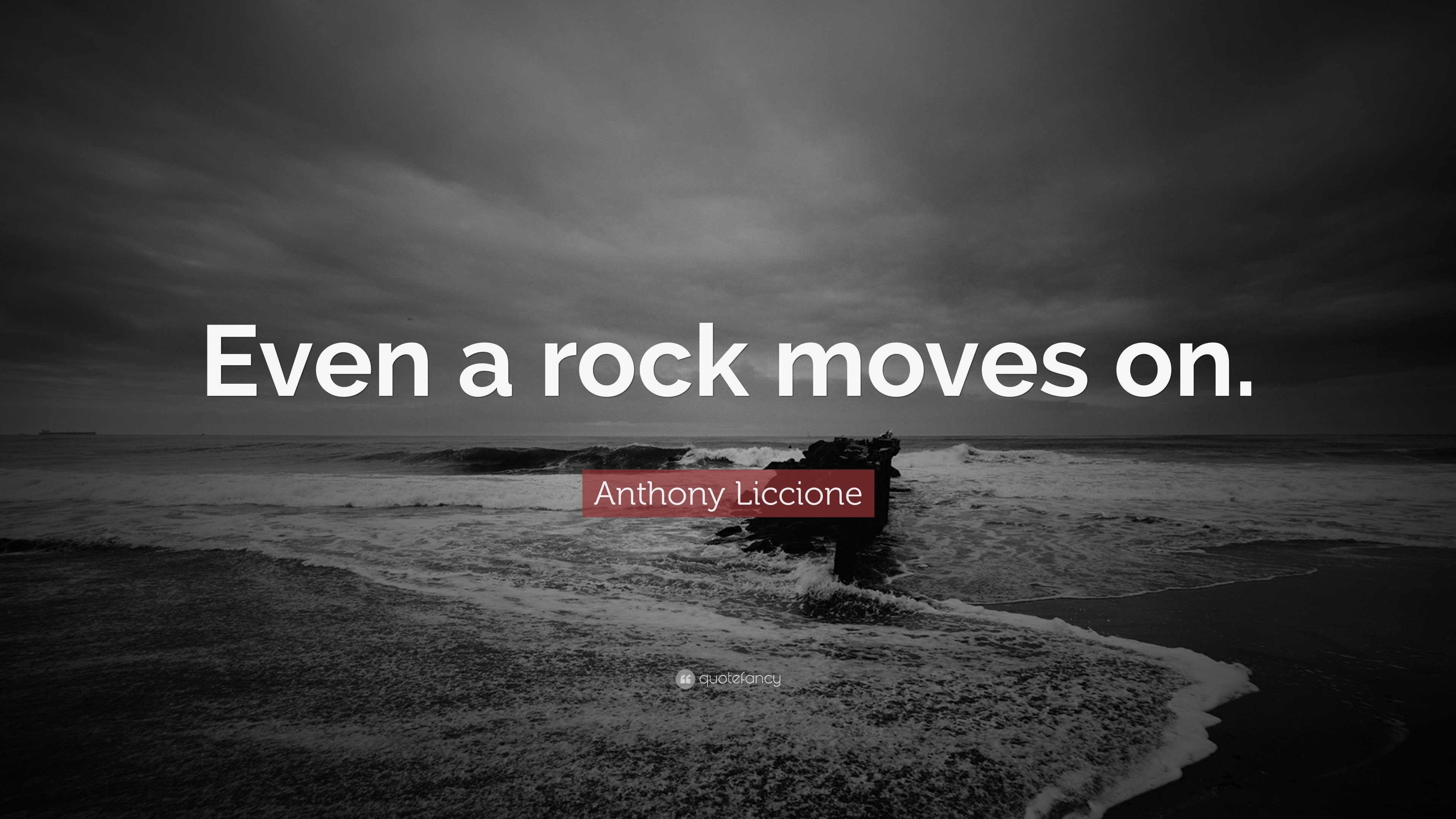 Anthony Liccione Quote: “Even a rock moves on.”