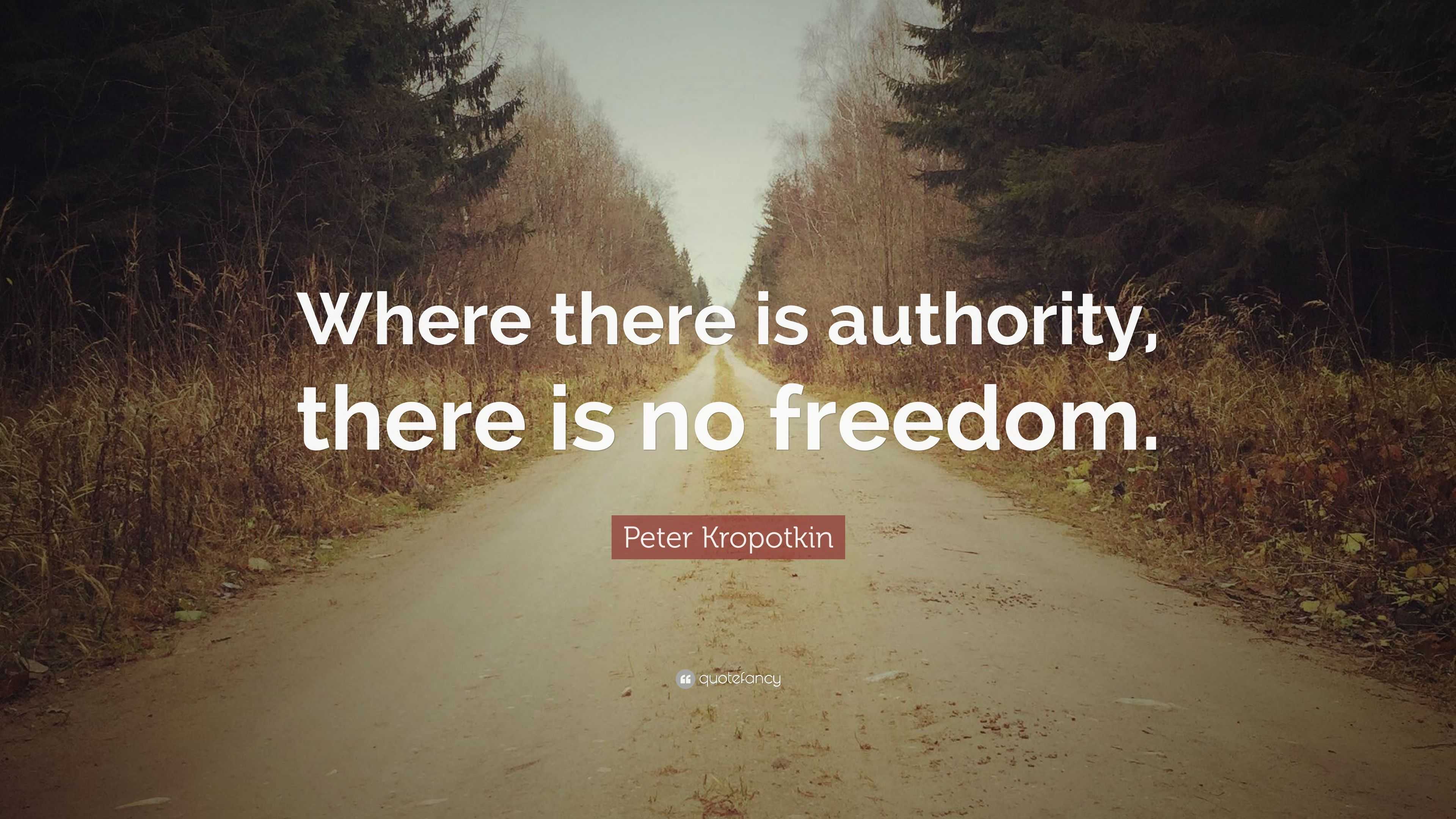 Peter Kropotkin Quote: “Where there is authority, there is no freedom.”