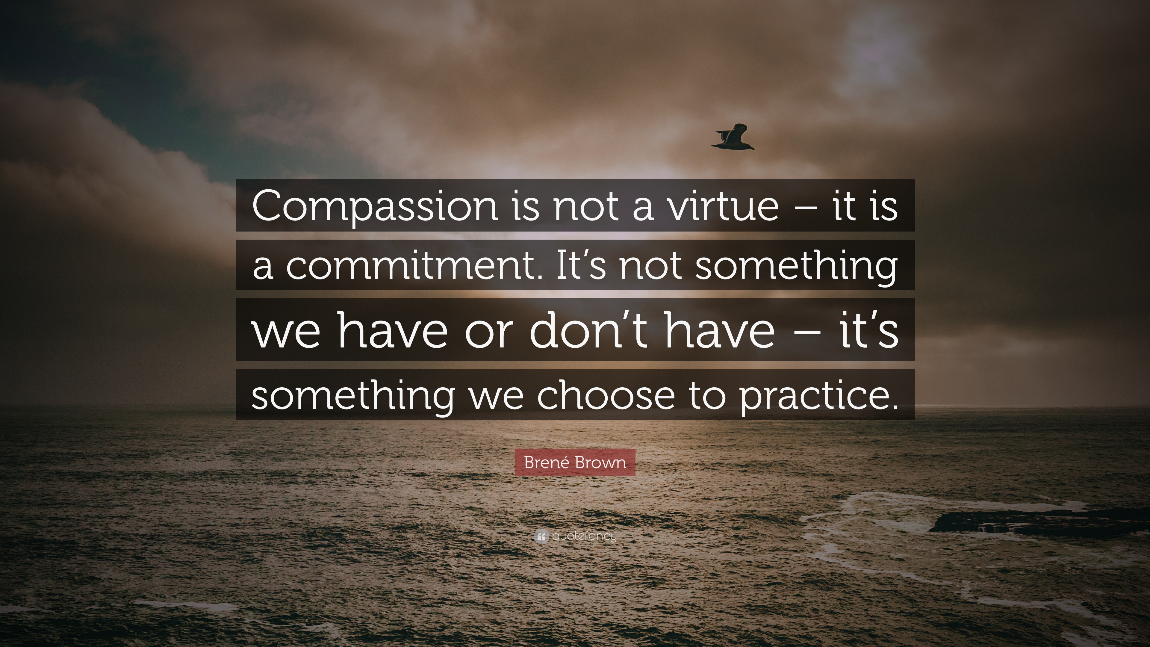 Brené Brown Quote: “Compassion is not a virtue – it is a commitment. It ...