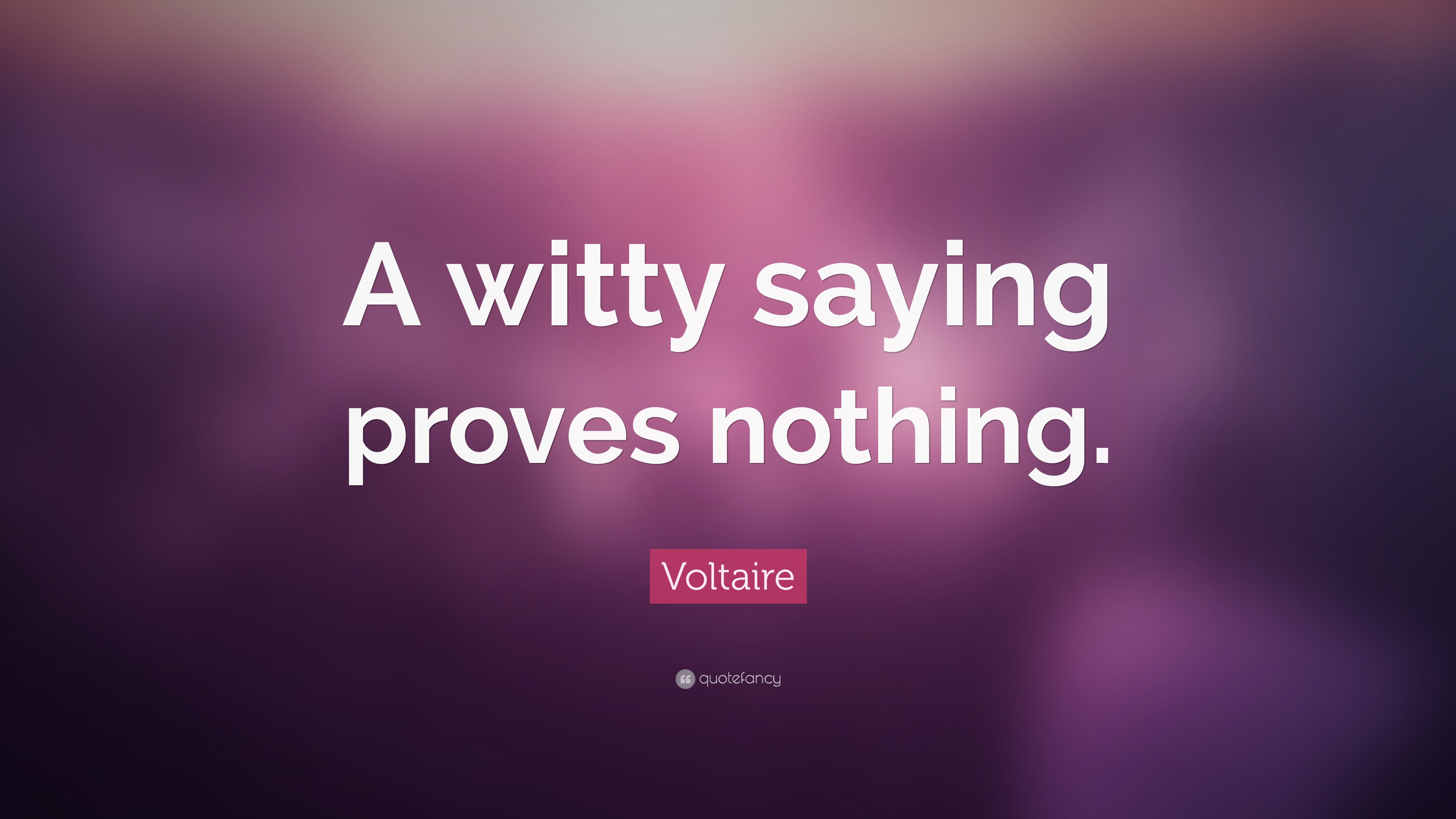 Voltaire Quote: “A witty saying proves nothing.”