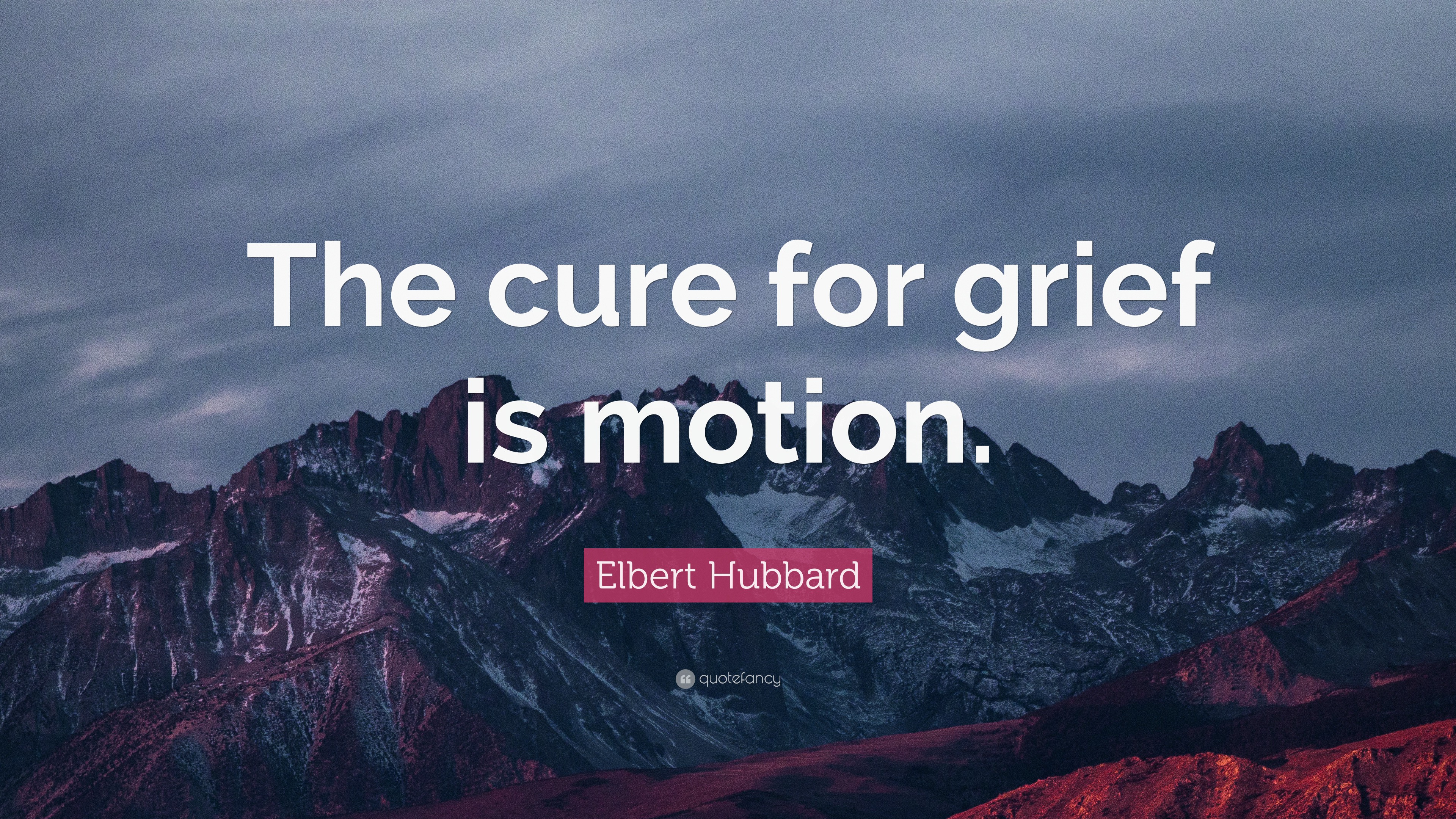 Elbert Hubbard Quote: “The cure for grief is motion.”