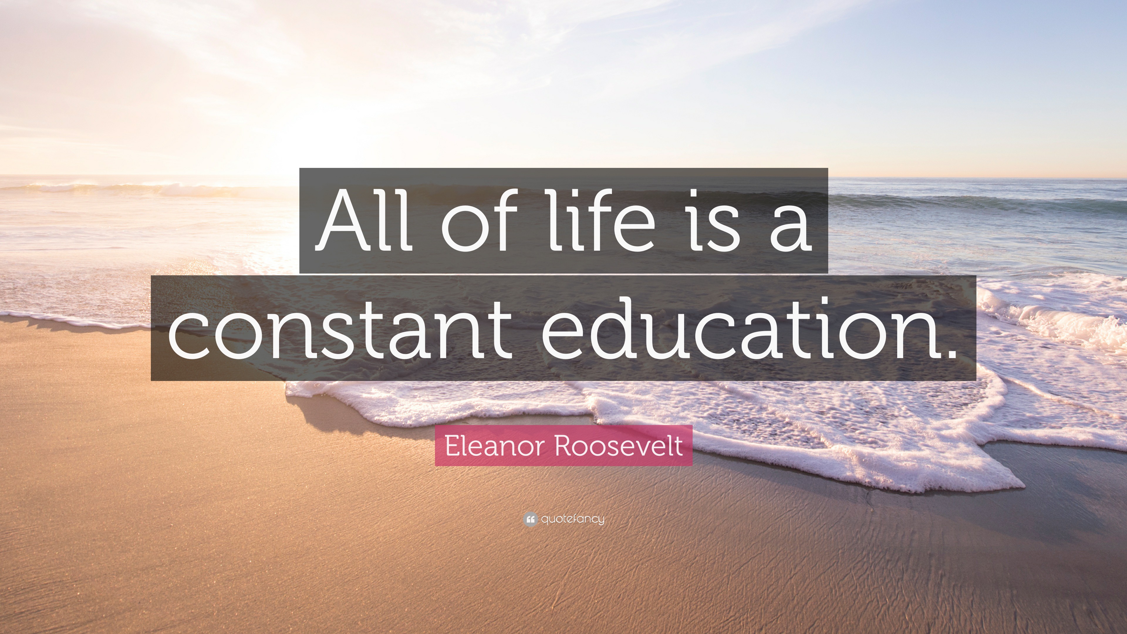 Eleanor Roosevelt Quote: “All of life is a constant education.”
