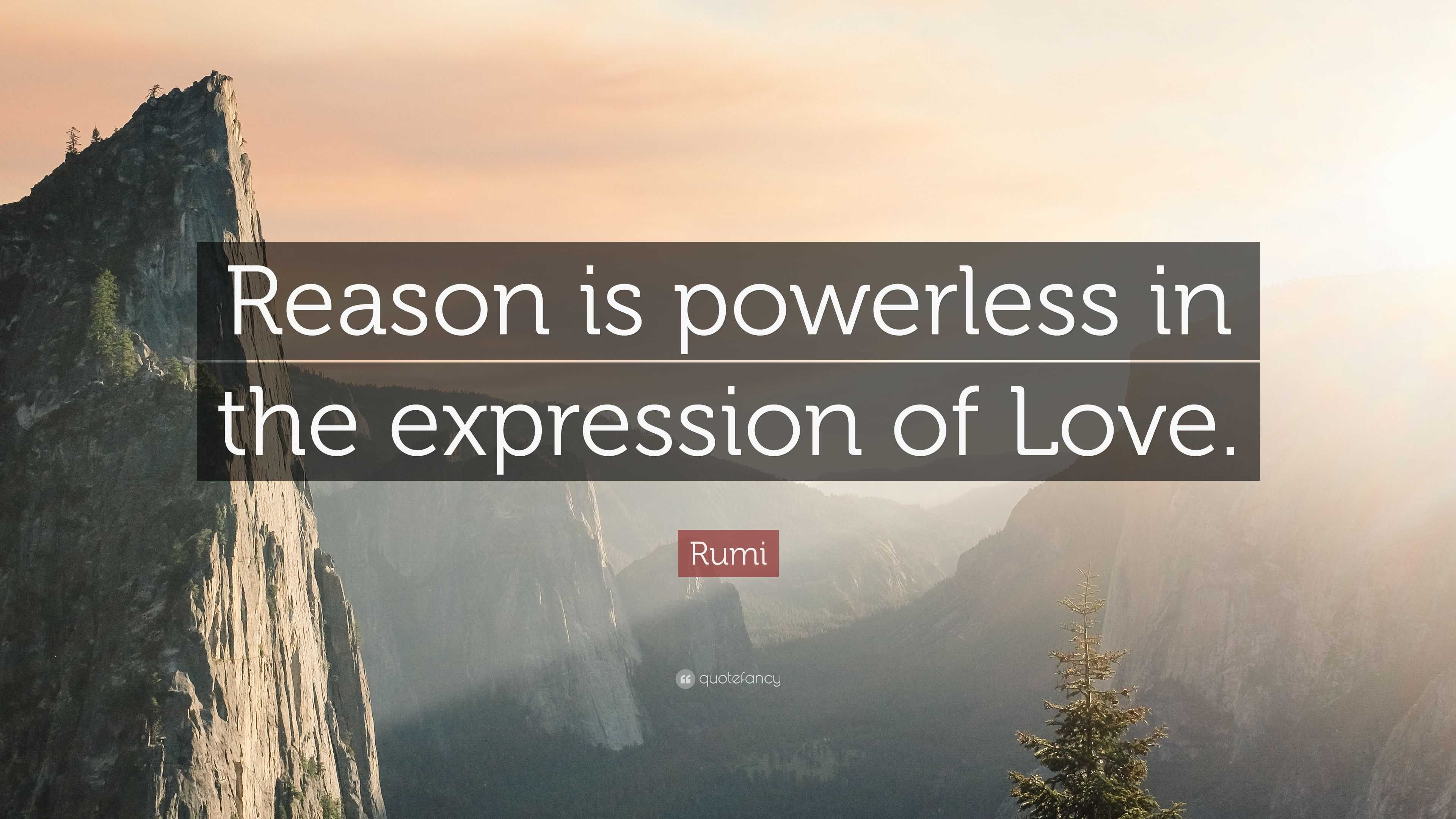 Rumi Quote: “Reason is powerless in the expression of Love.”