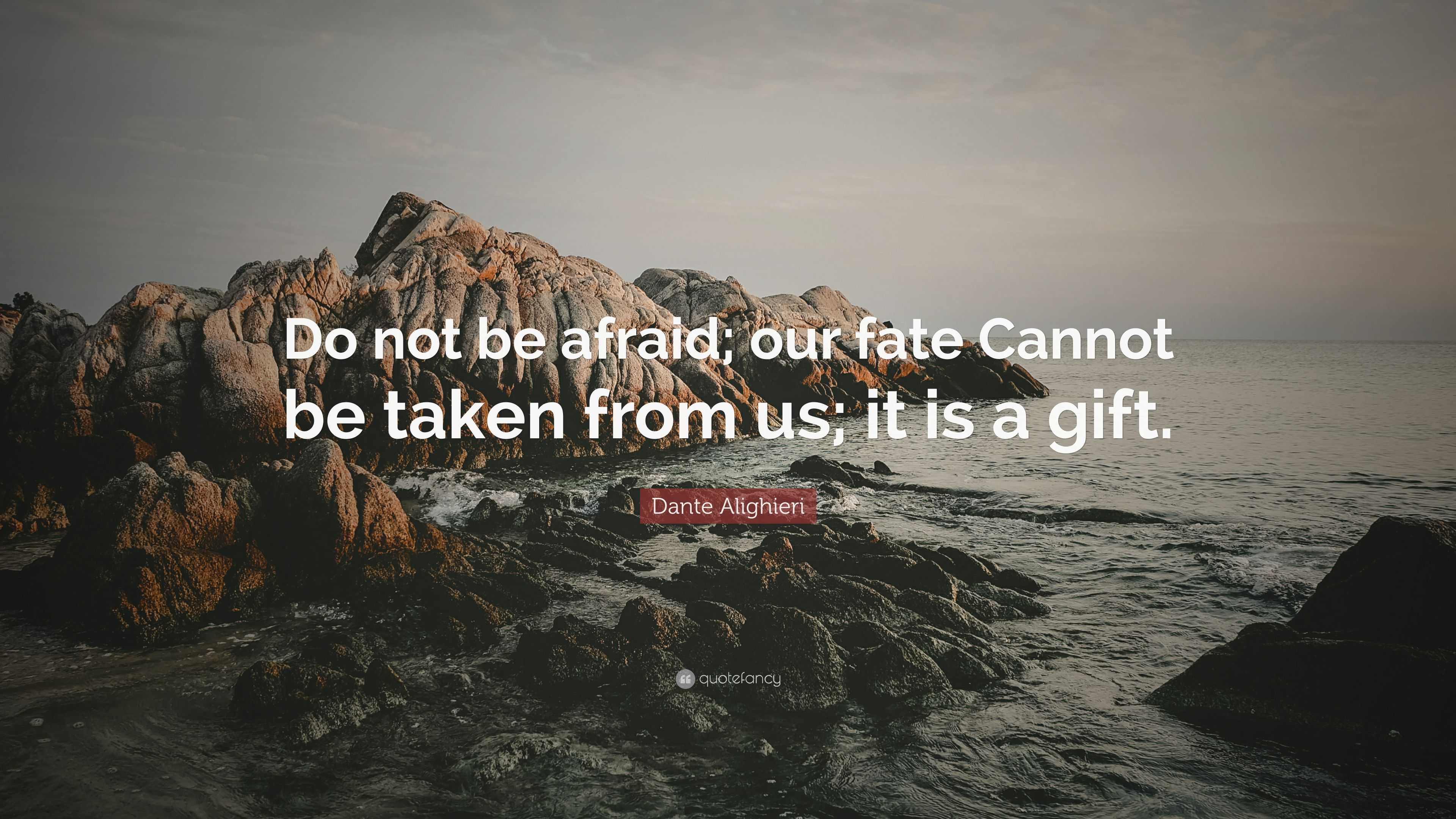 Dante Alighieri Quote: “Do not be afraid; our fate Cannot be taken from ...