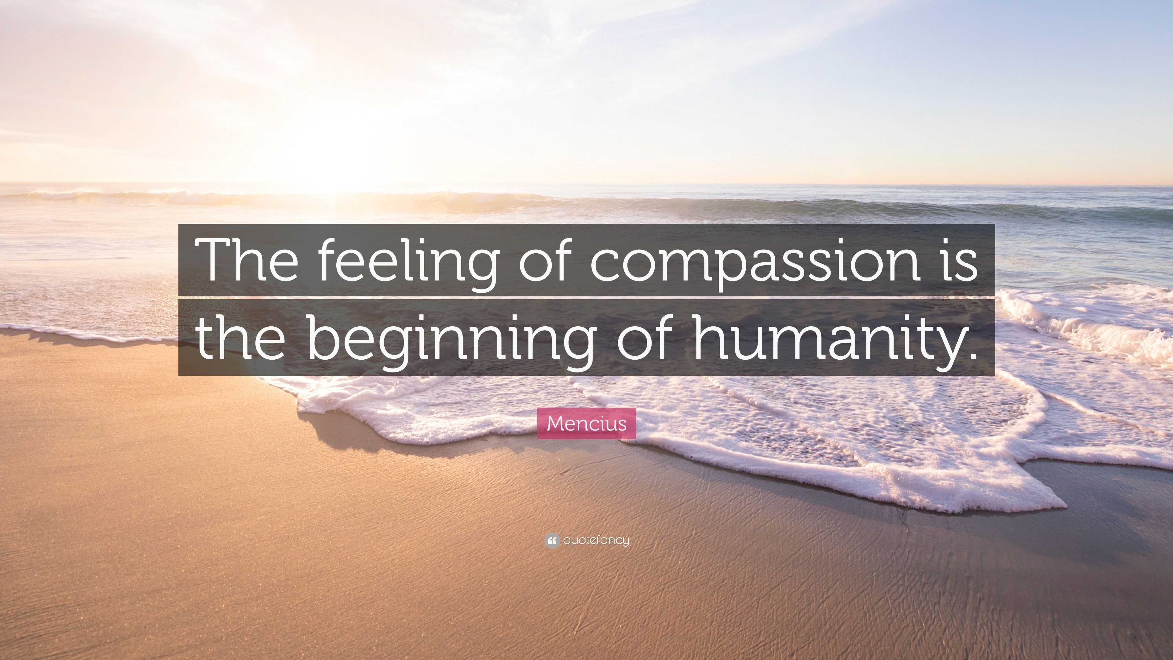 Mencius Quote: “The feeling of compassion is the beginning of humanity.”