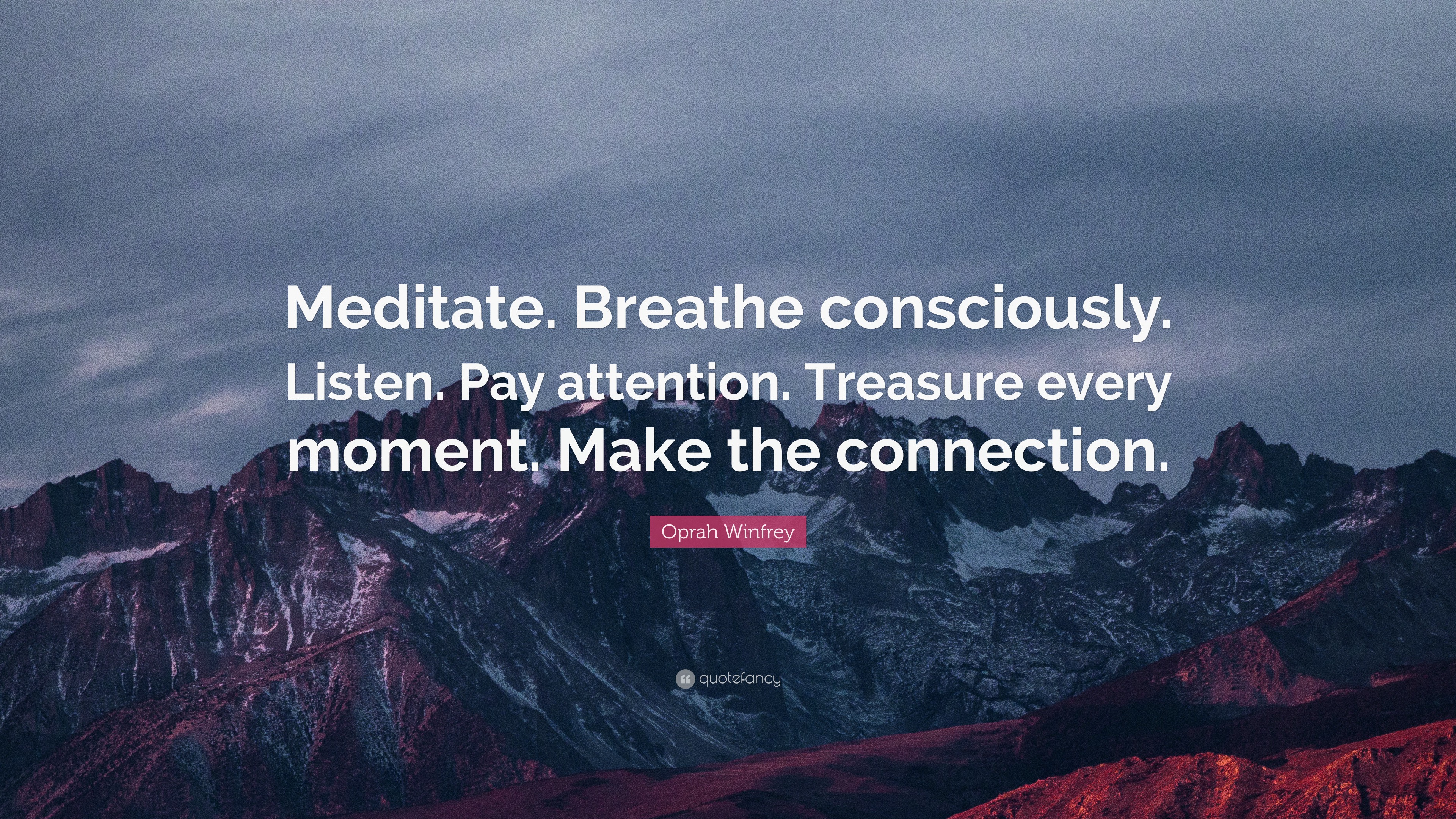 Oprah Winfrey Quote: “Meditate. Breathe consciously. Listen. Pay ...