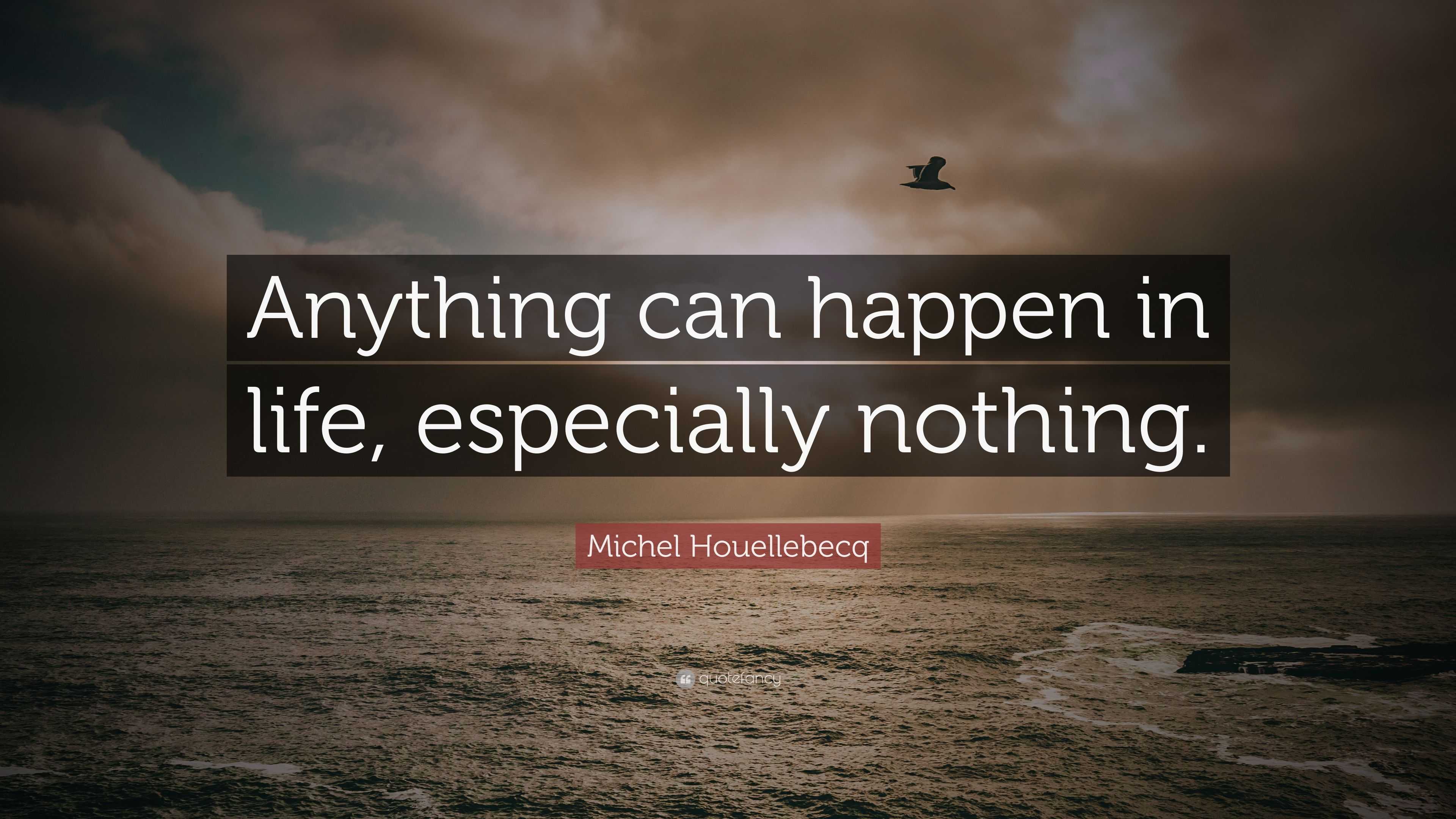 Michel Houellebecq Quote: “Anything can happen in life, especially ...