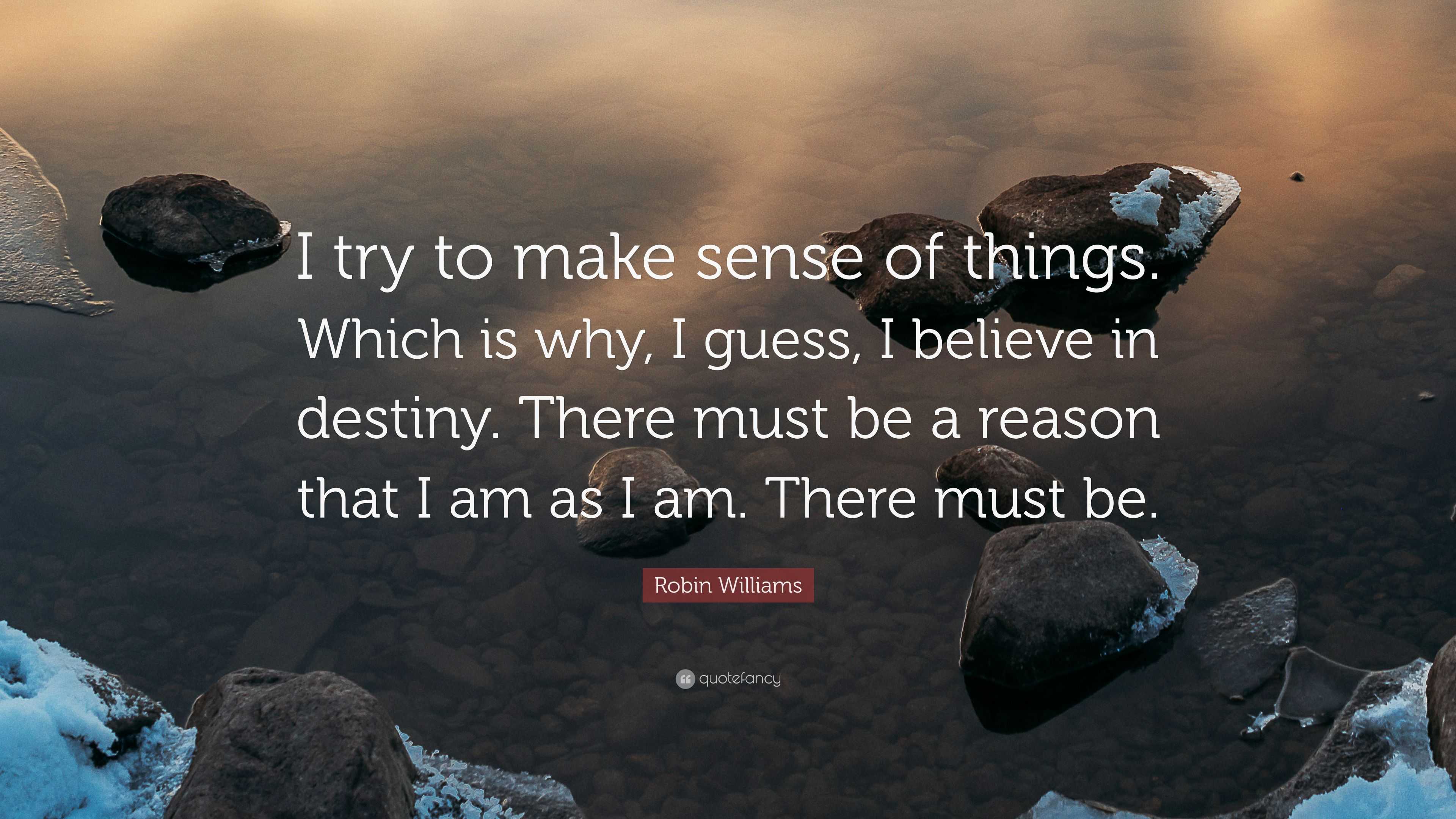 Robin Williams Quote: “I Try To Make Sense Of Things. Which Is Why, I ...