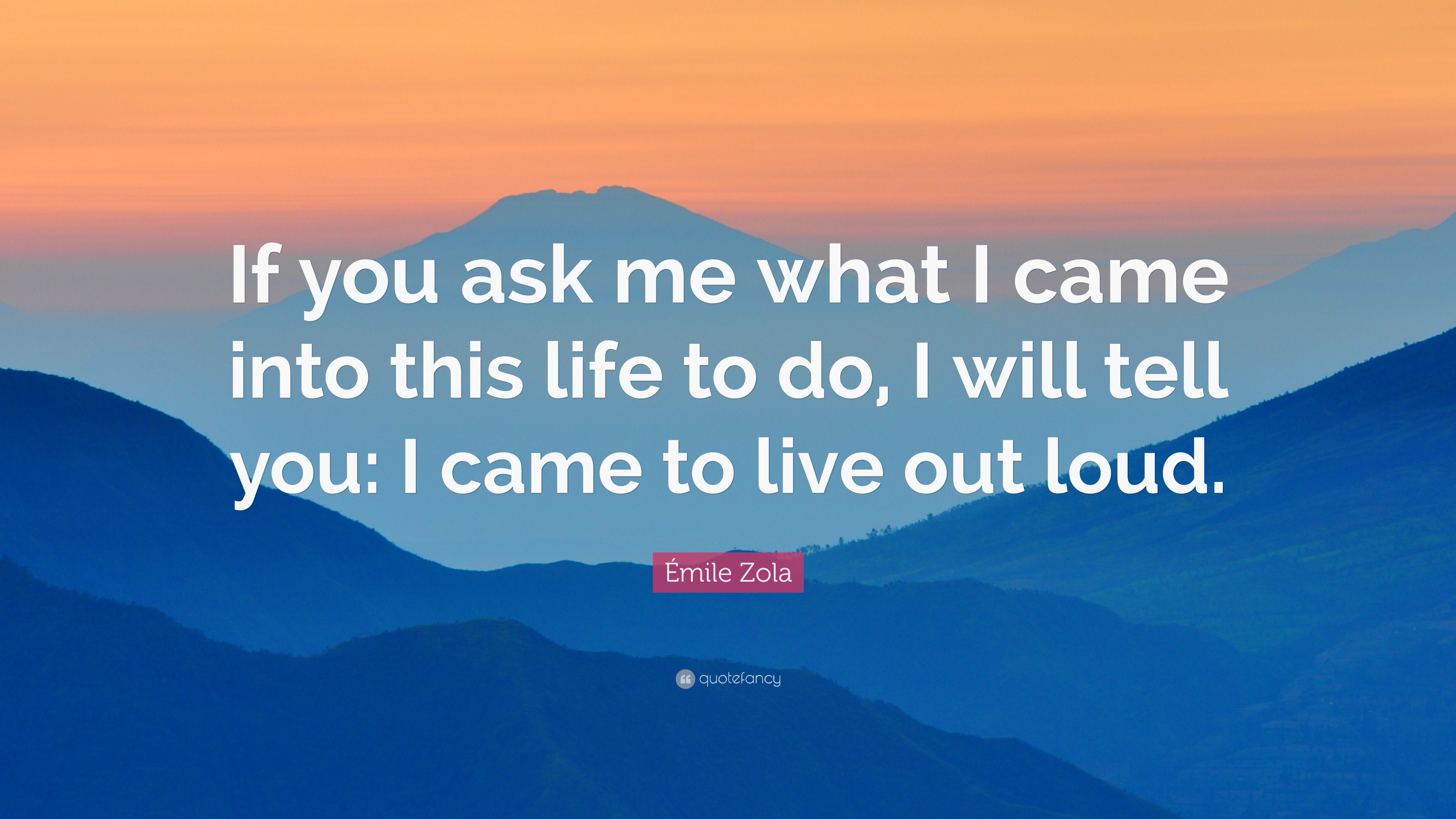 émile Zola Quote “If you ask me what I came into this life to