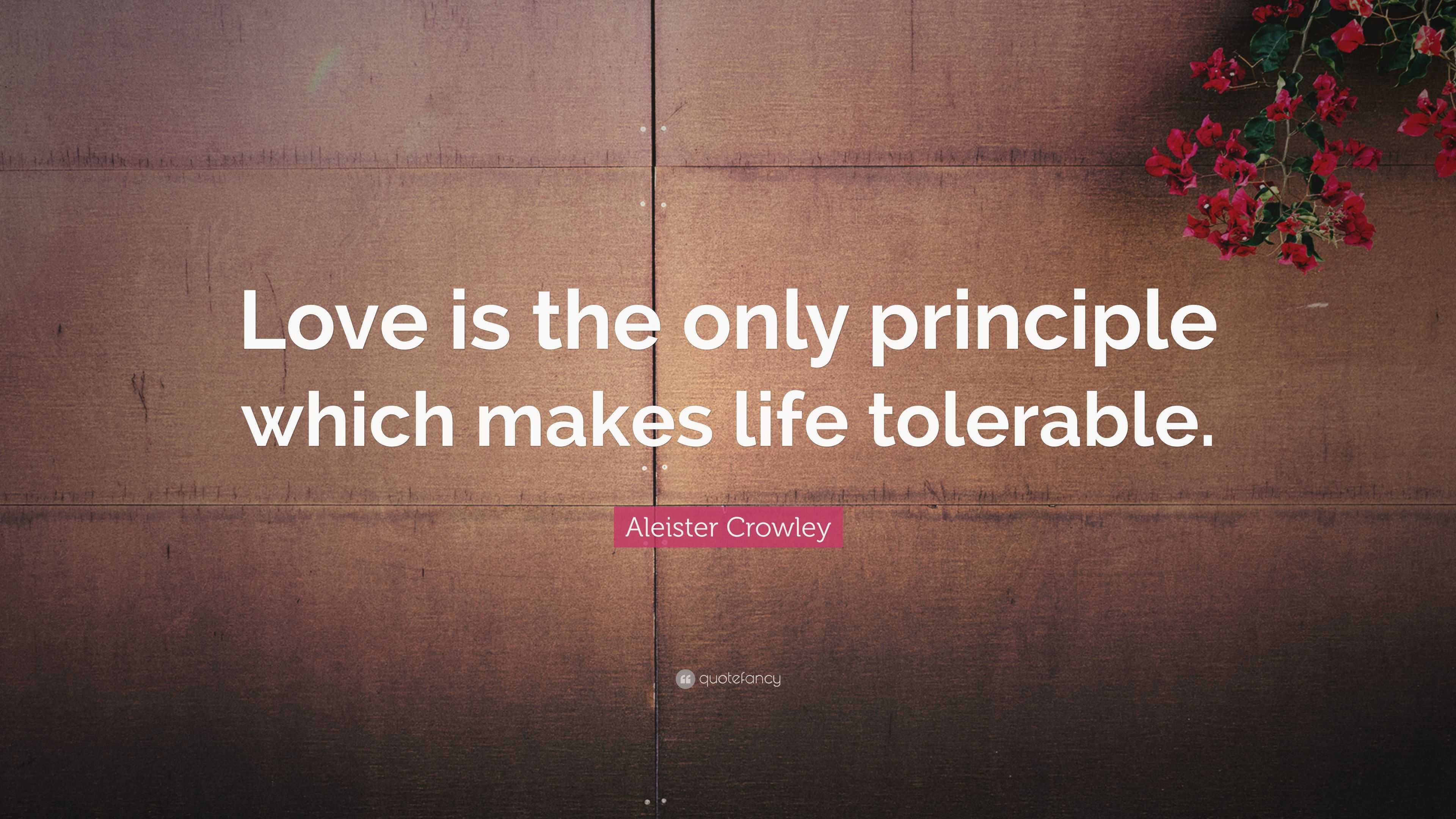 Aleister Crowley Quote: “Love is the only principle which makes life ...