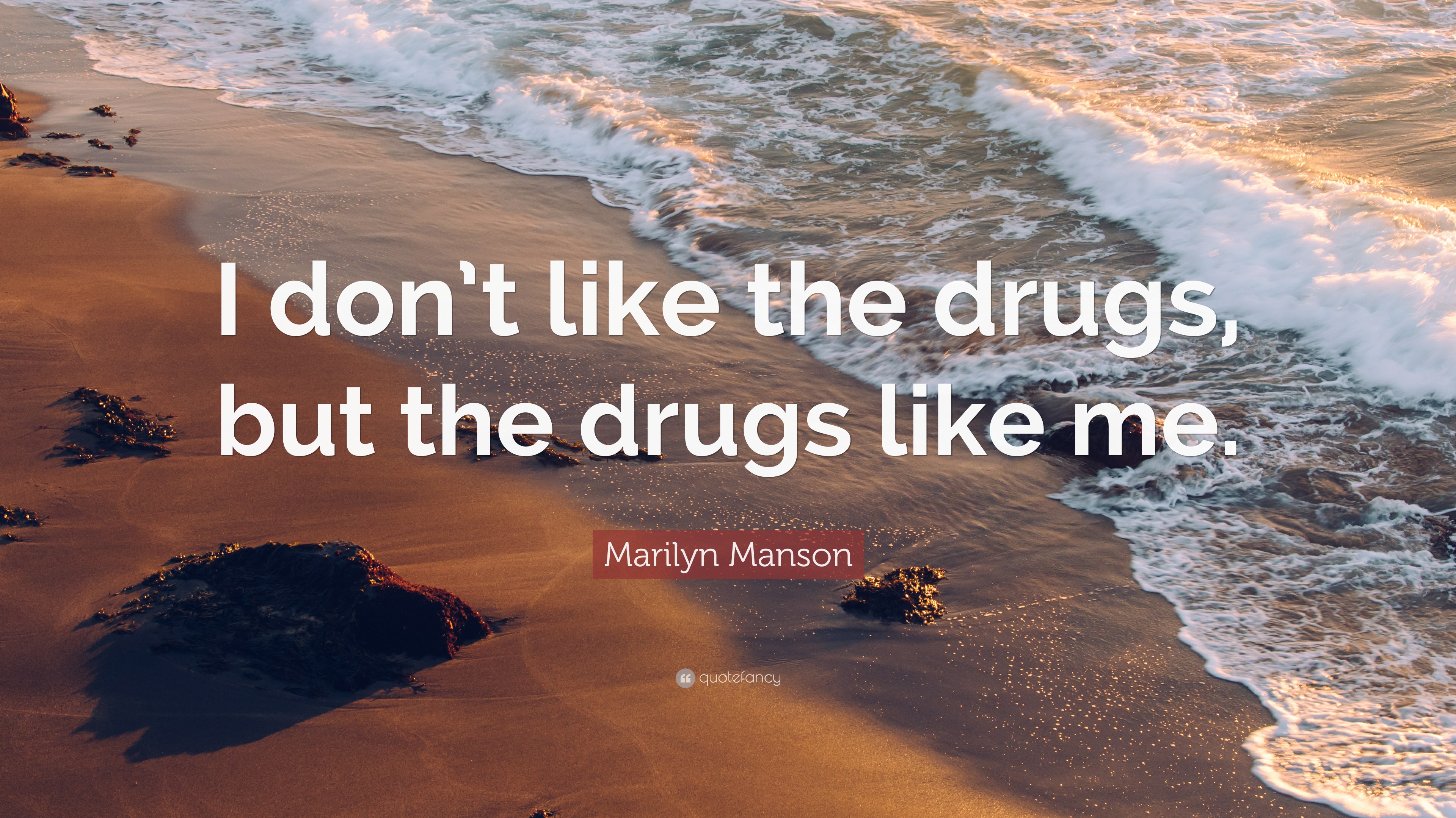 Marilyn Manson Quote: “I don’t like the drugs, but the drugs like me.”