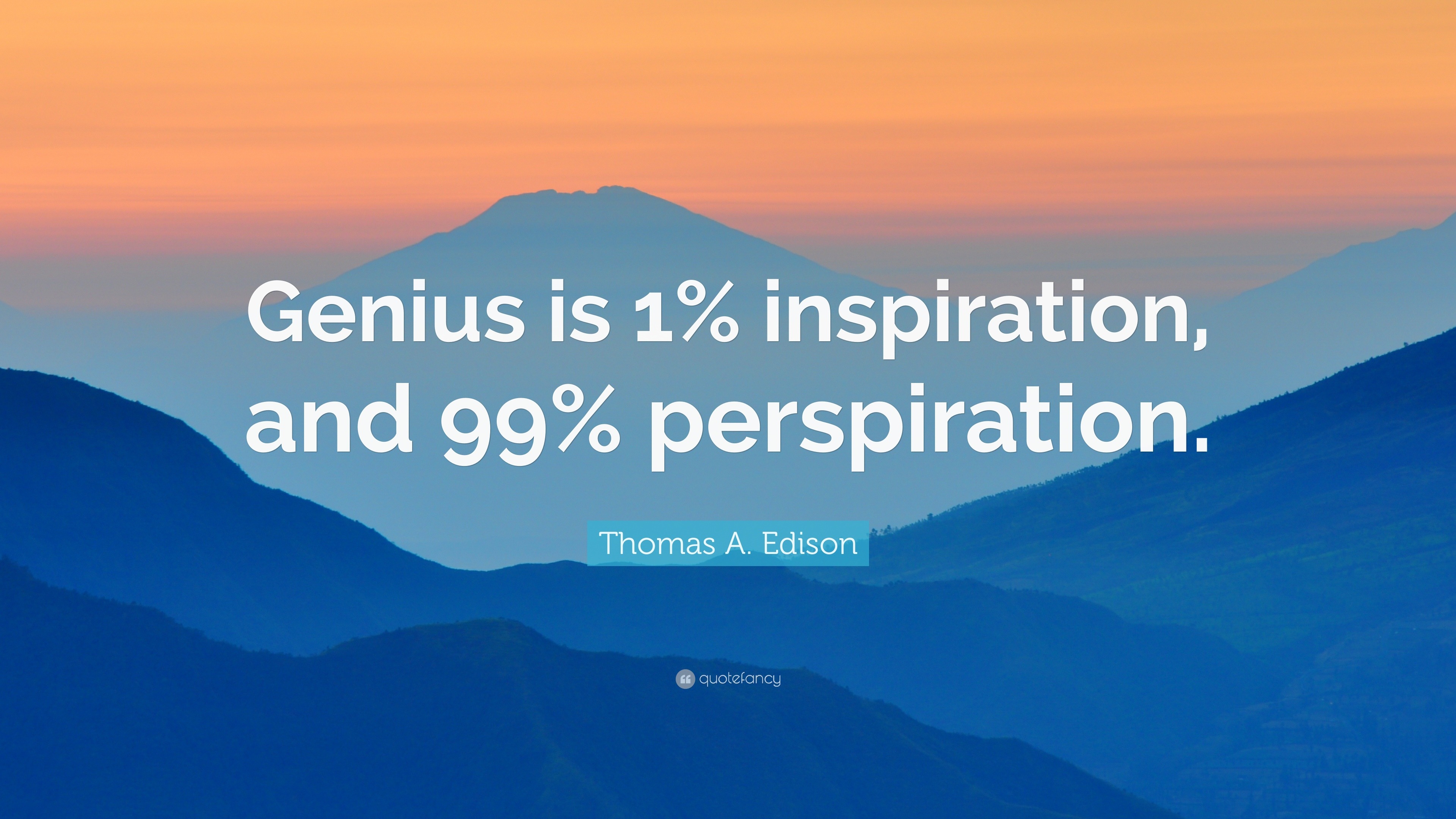 success is 99 perspiration and 1 inspiration