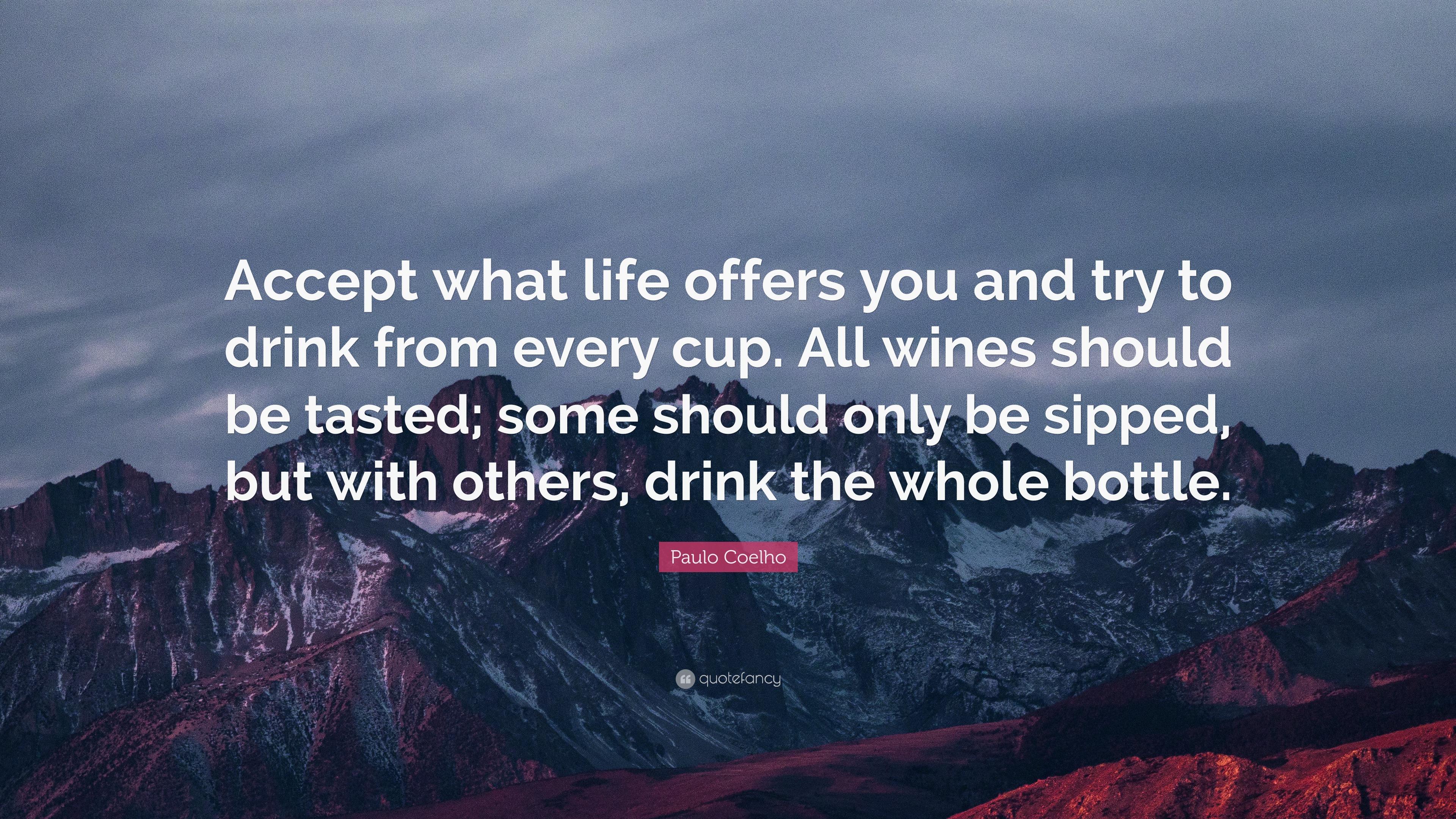 Paulo Coelho Quote: “Accept what life offers you and try to drink from ...