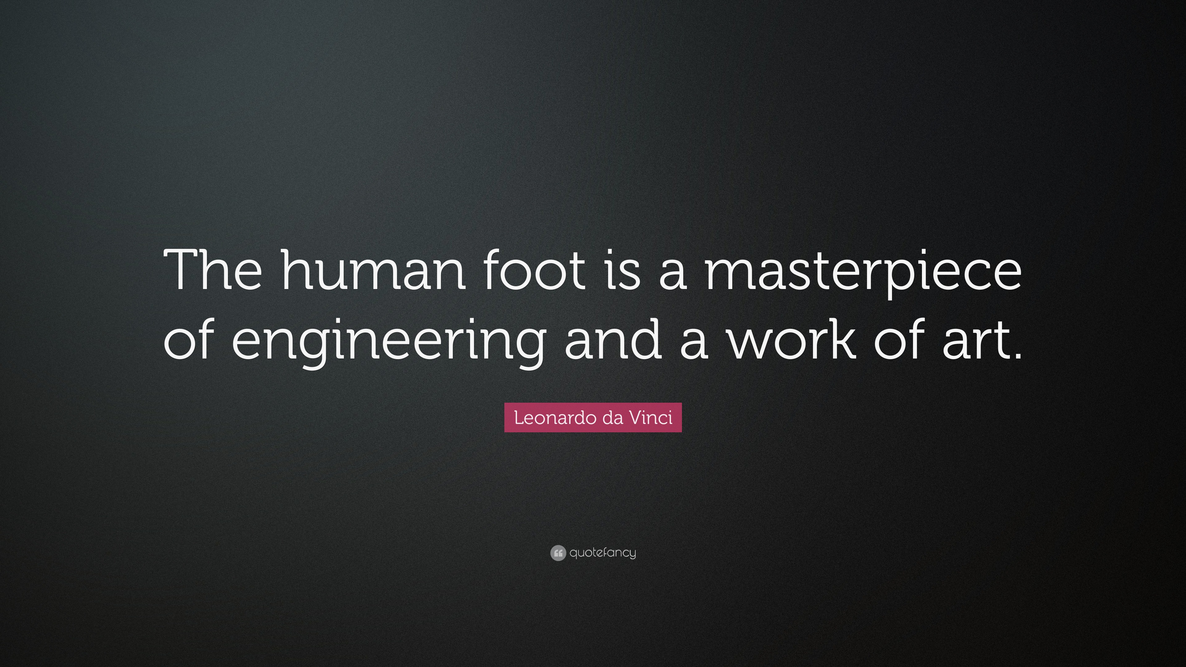 Leonardo da Vinci Quote “The human foot is a masterpiece of
