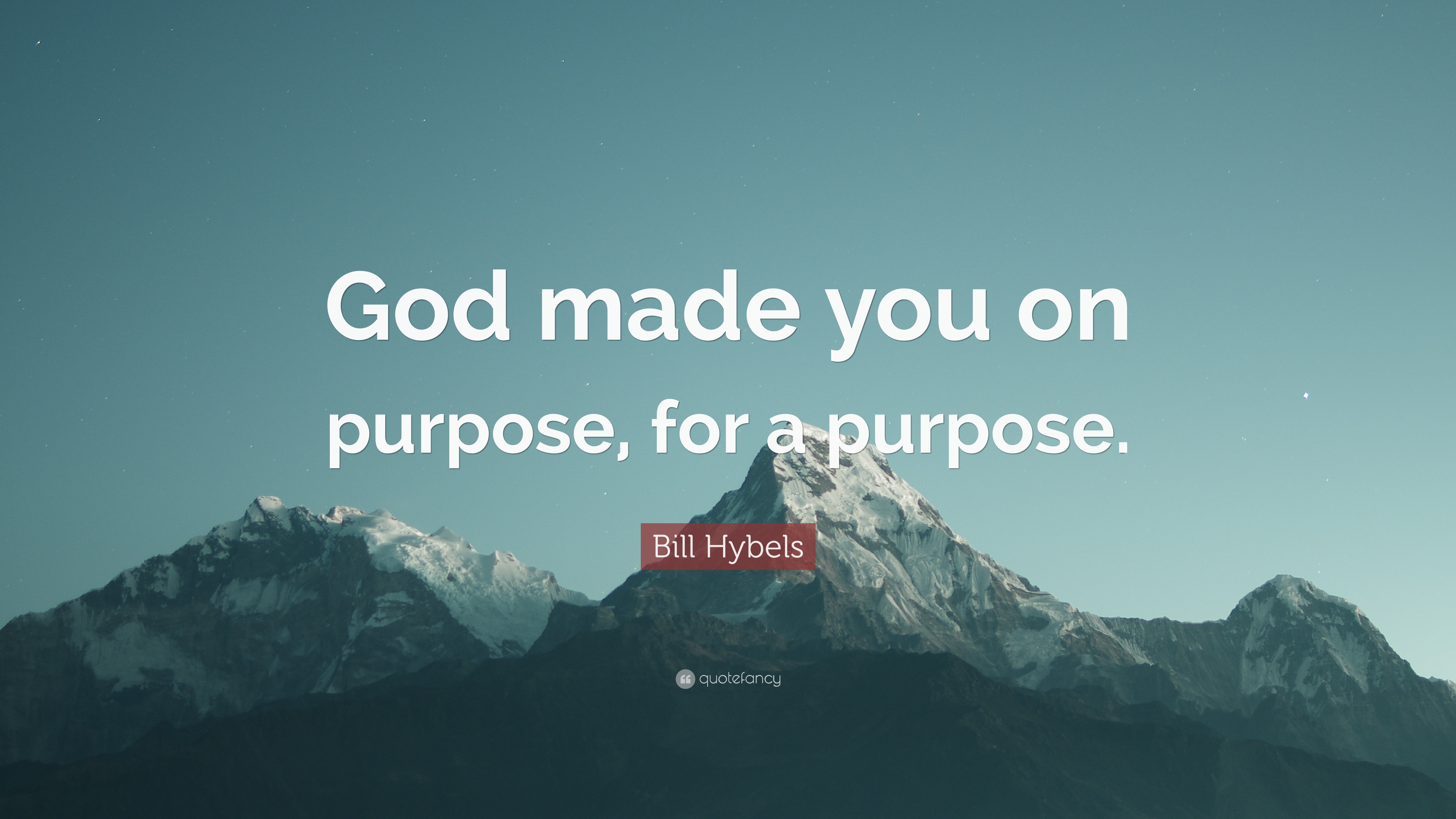 Bill Hybels Quote: “God made you on purpose, for a purpose.”