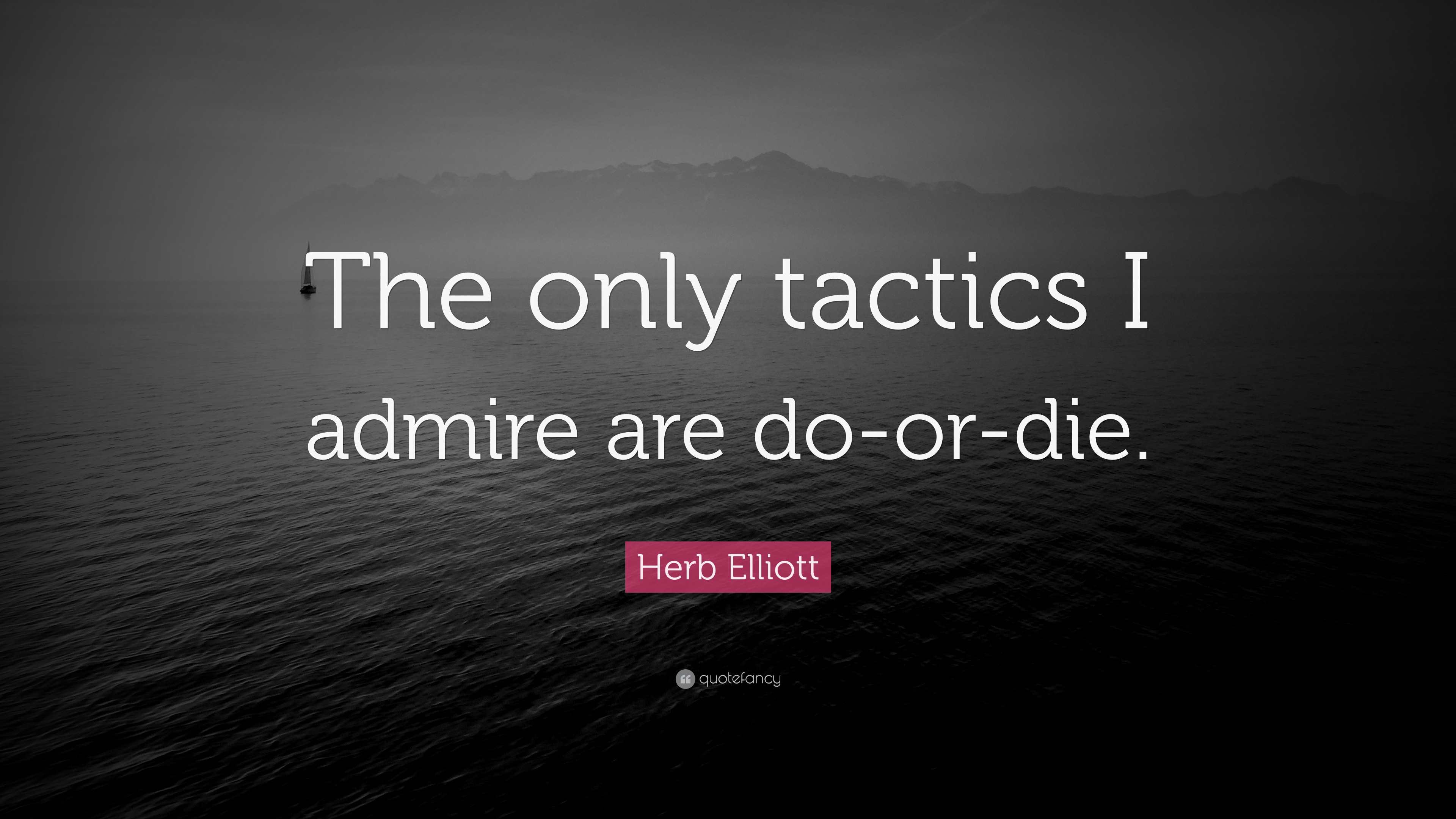 Herb Elliott Quote “The only tactics I admire are doordie.”