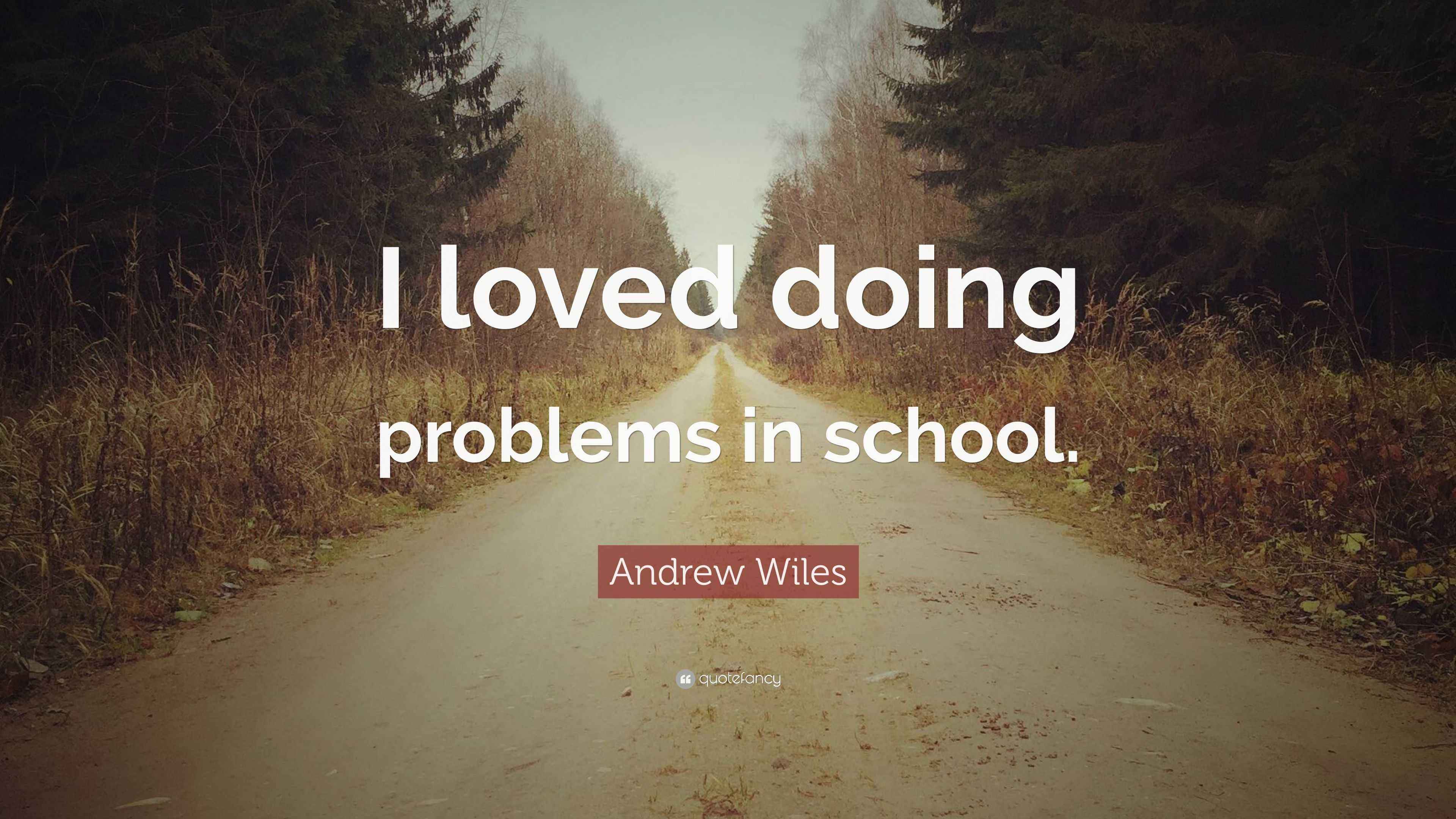 Andrew Wiles Quote “I loved doing problems in school.”