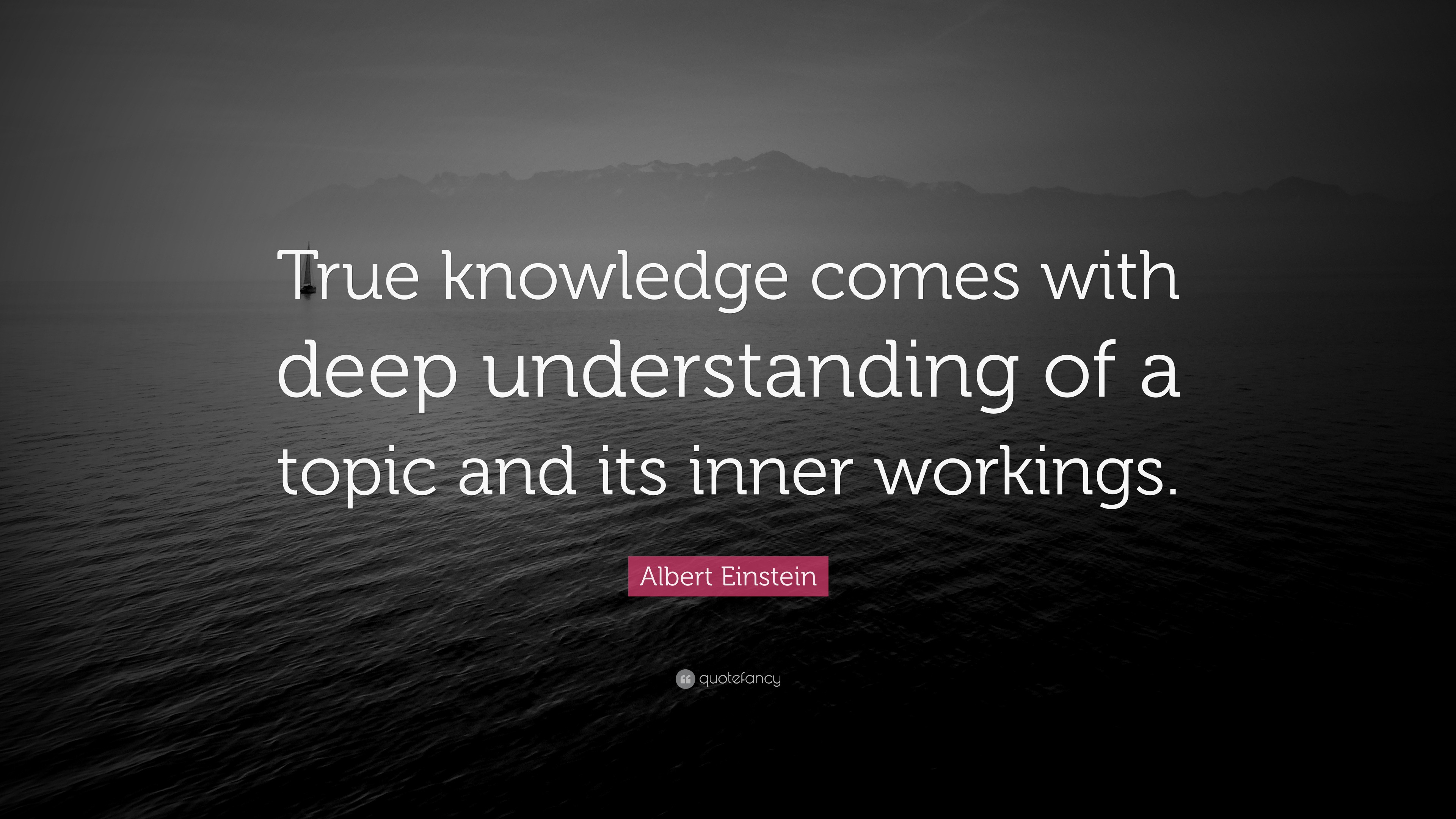 Albert Einstein Quote: “True Knowledge Comes With Deep Understanding Of ...