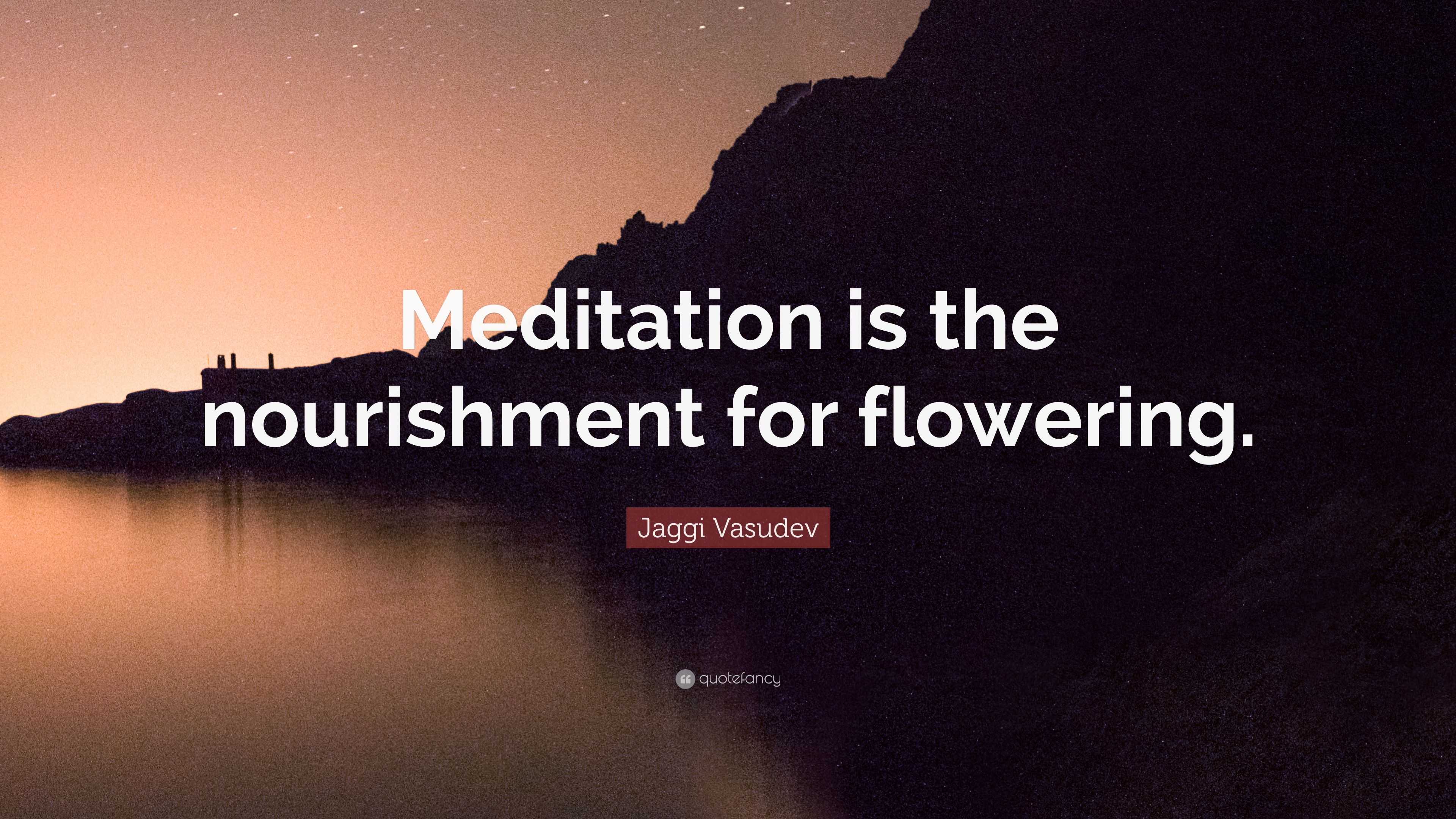 Jaggi Vasudev Quote: “Meditation is the nourishment for flowering.”