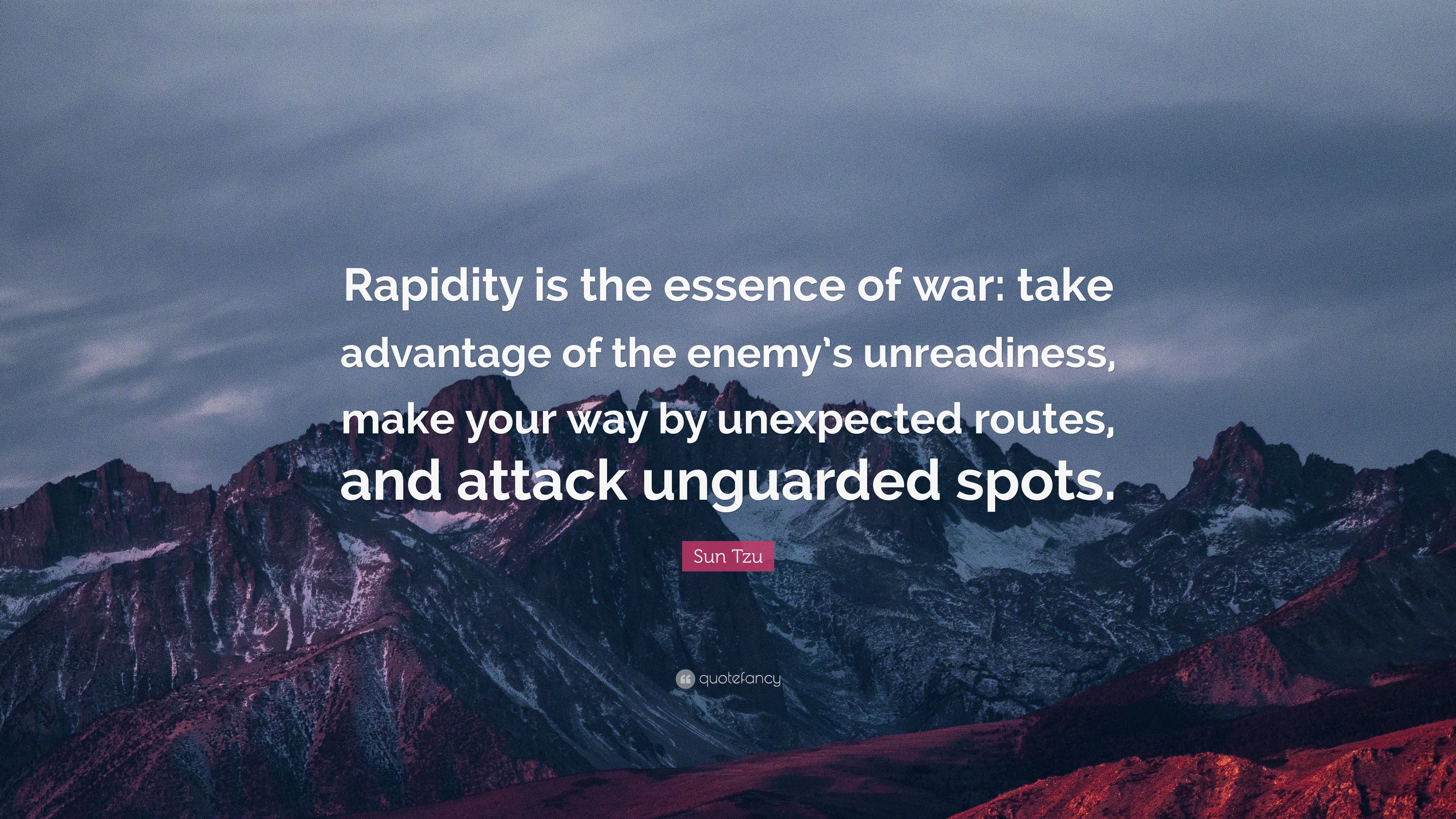 Sun Tzu Quote: “Rapidity is the essence of war: take advantage of the ...