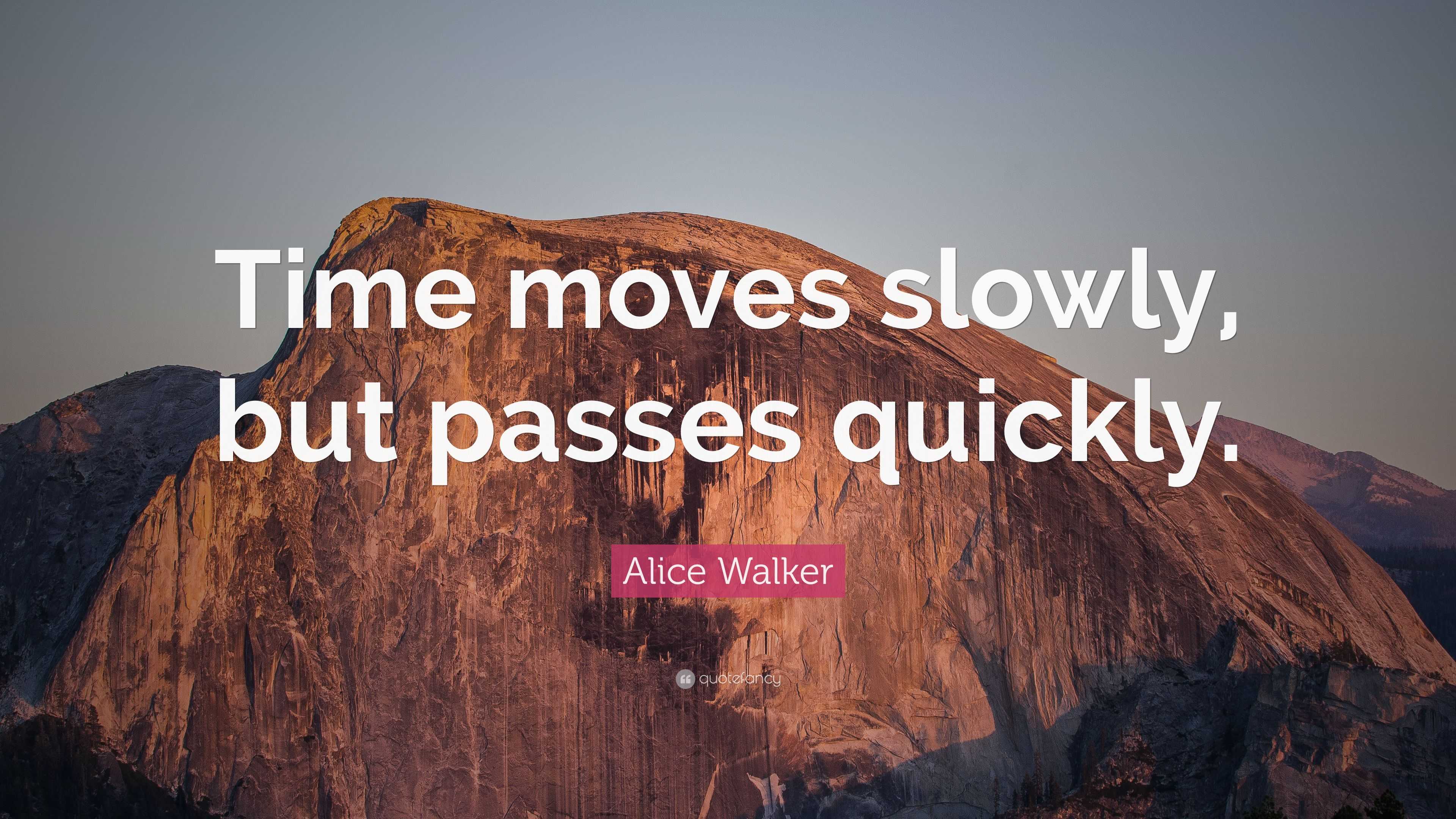 Alice Walker Quote “Time moves slowly, but passes quickly.”