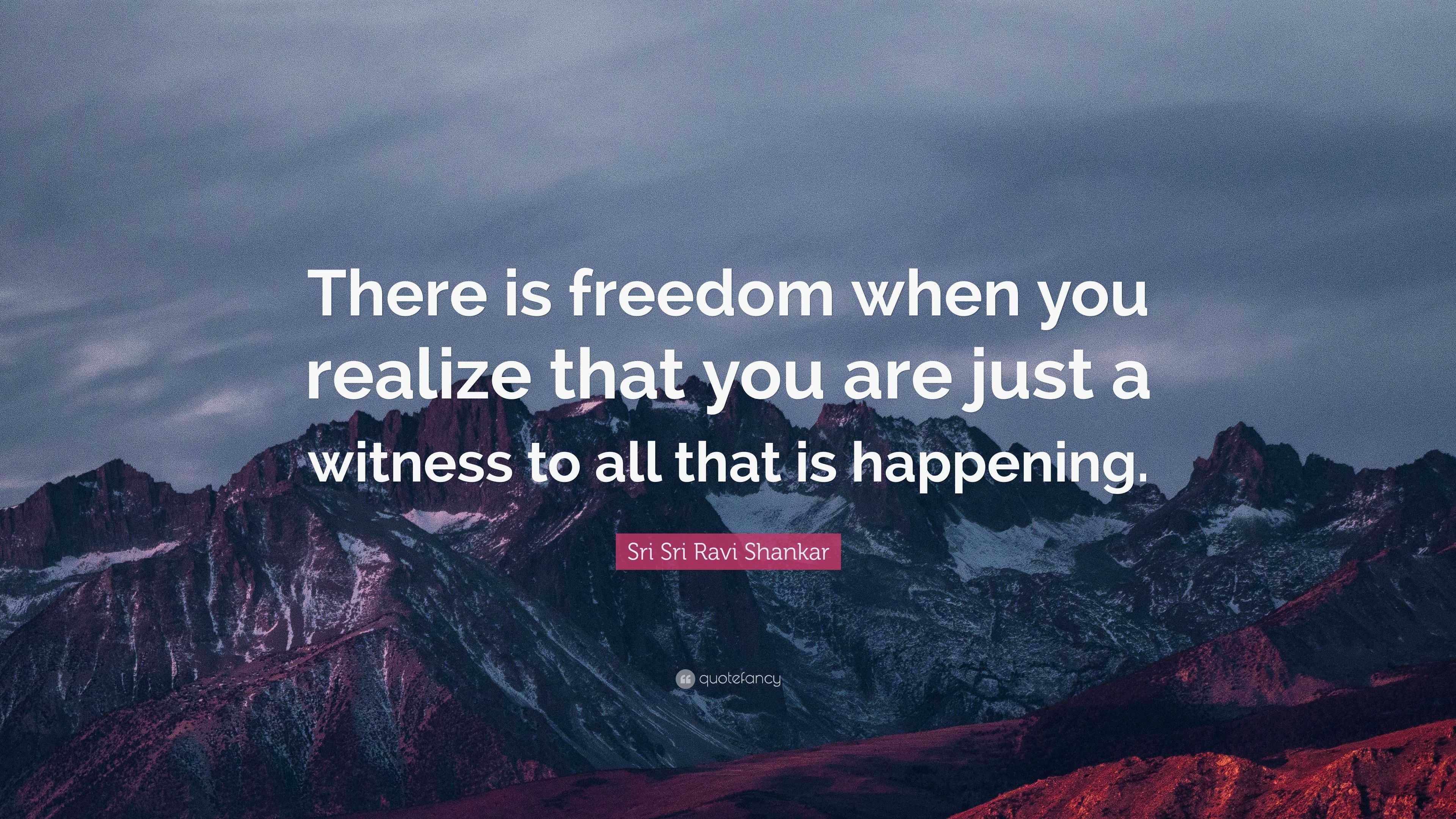 Sri Sri Ravi Shankar Quote: “there Is Freedom When You Realize That You 