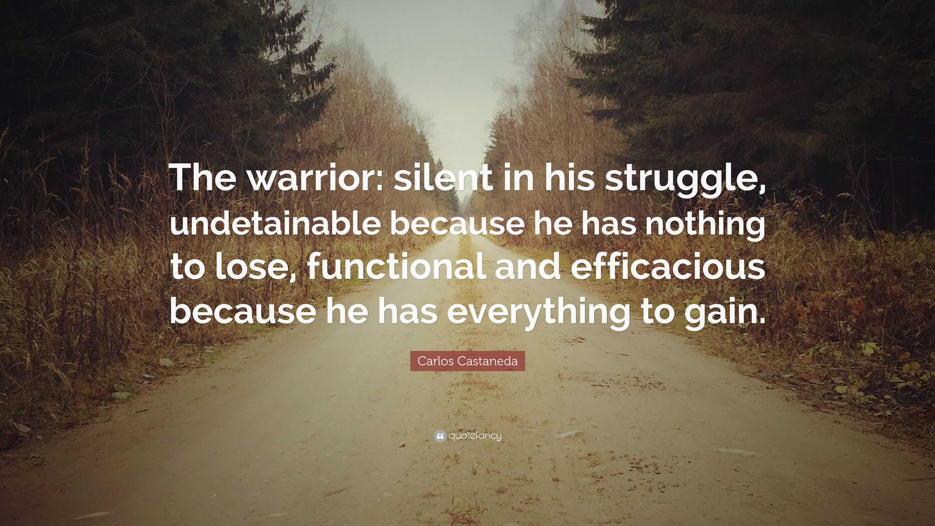 Carlos Castaneda Quote: “The warrior: silent in his struggle ...