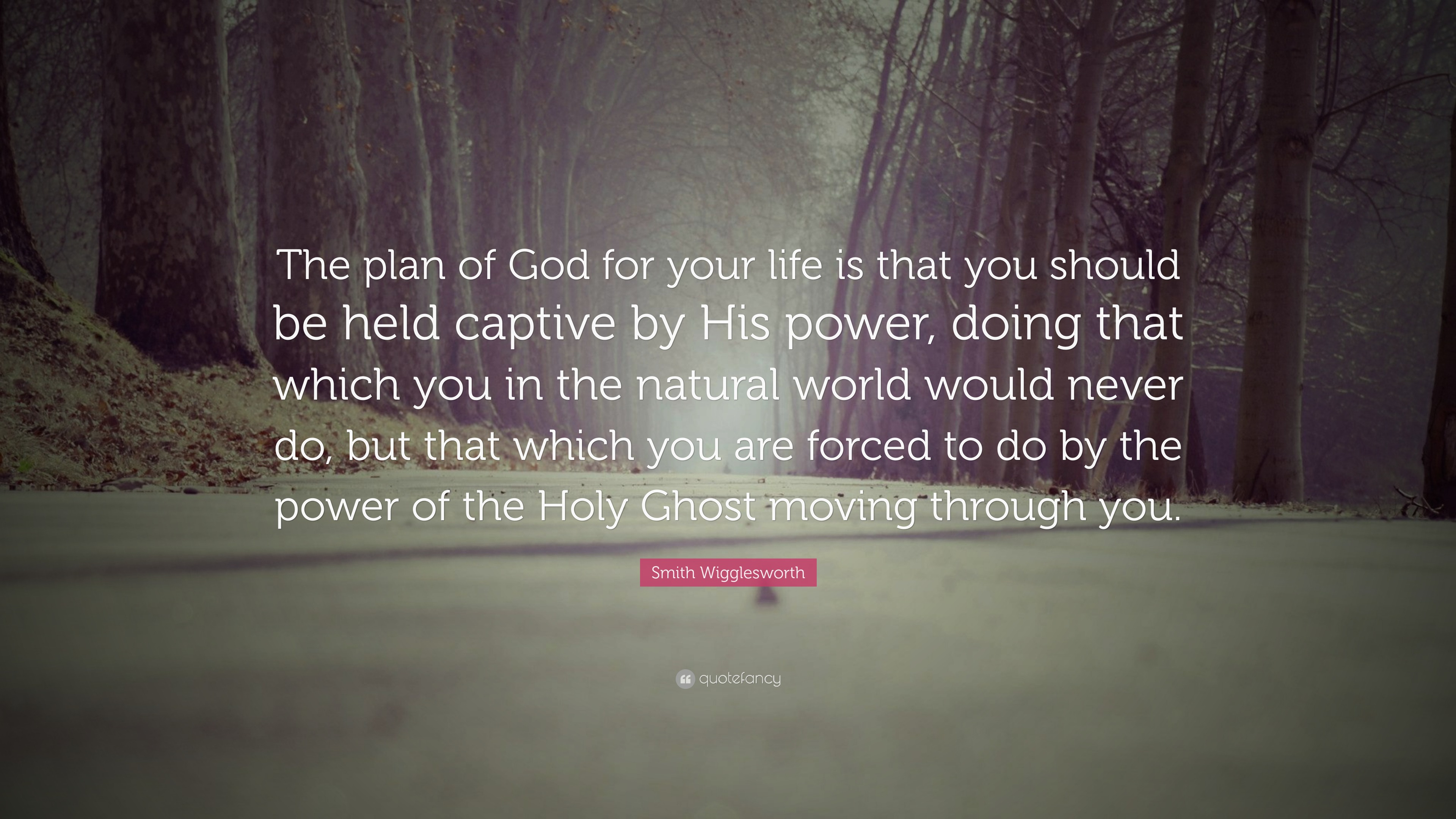 Smith Wigglesworth Quote: “The plan of God for your life is that you ...