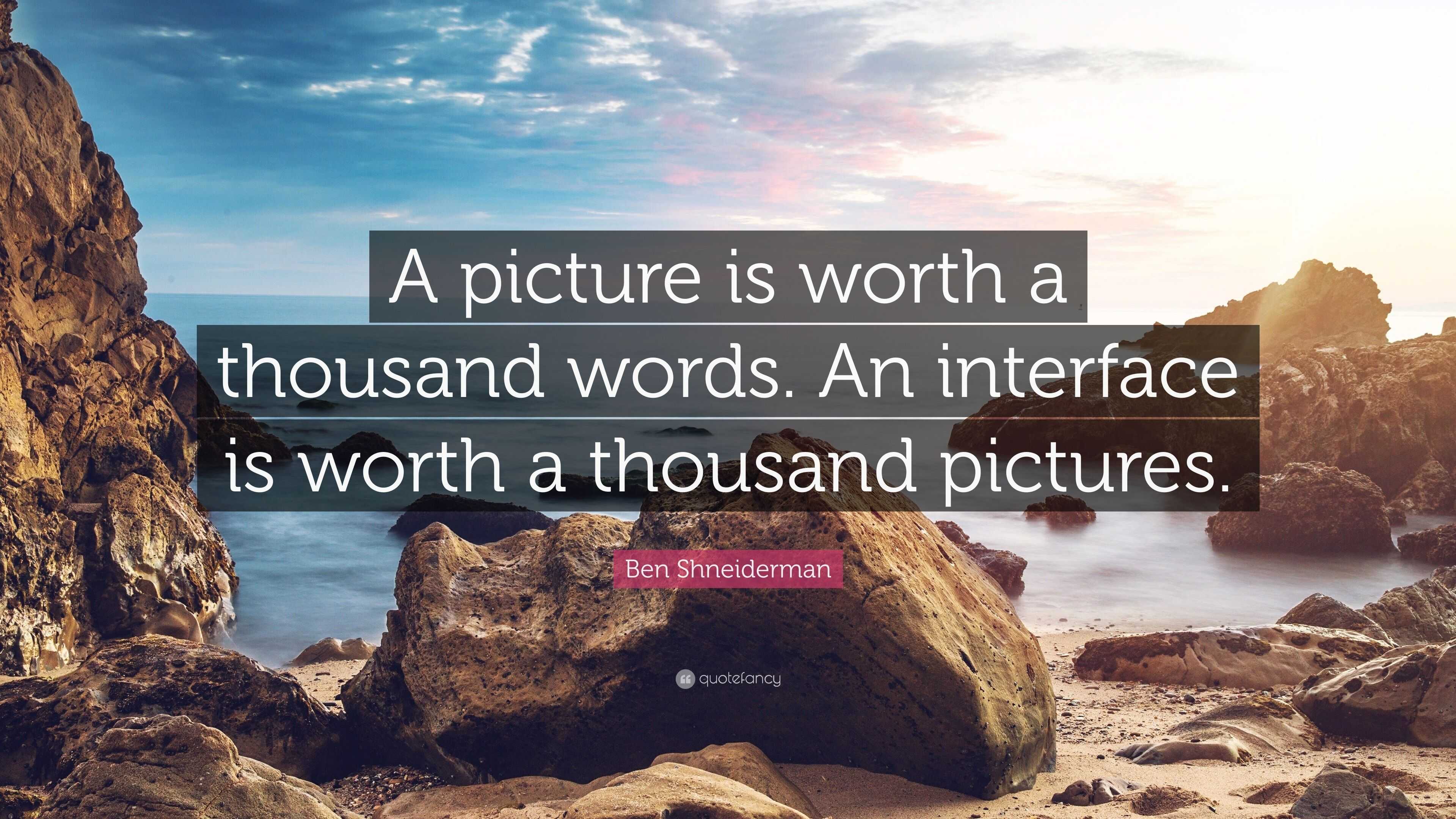 Ben Shneiderman Quote A Picture Is Worth A Thousand Words An Interface Is Worth A Thousand