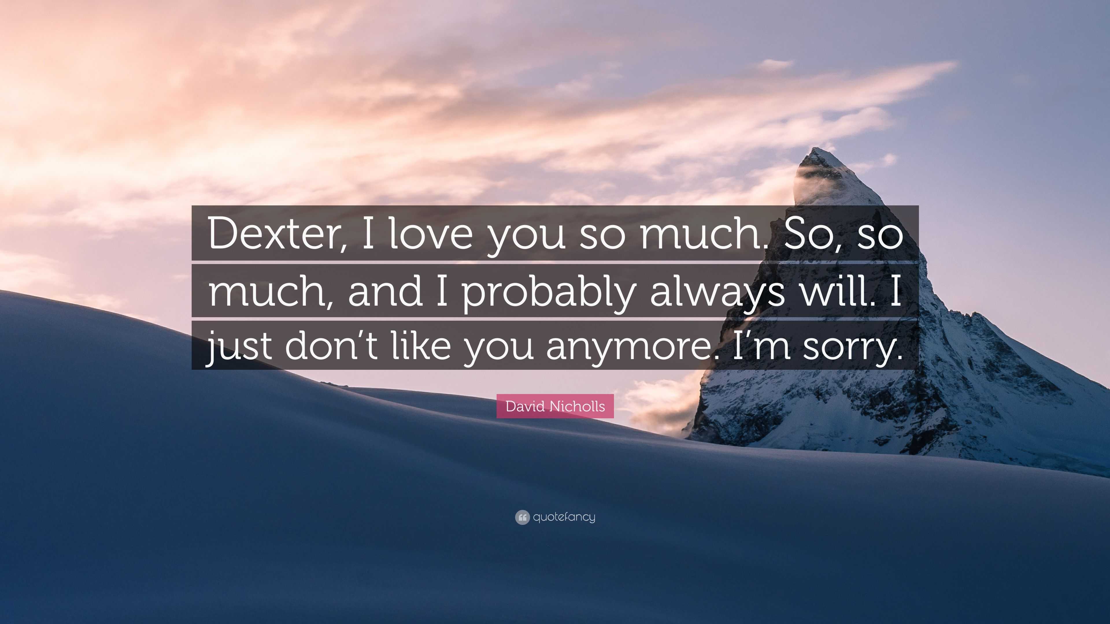 David Nicholls Quote “Dexter I love you so much So so