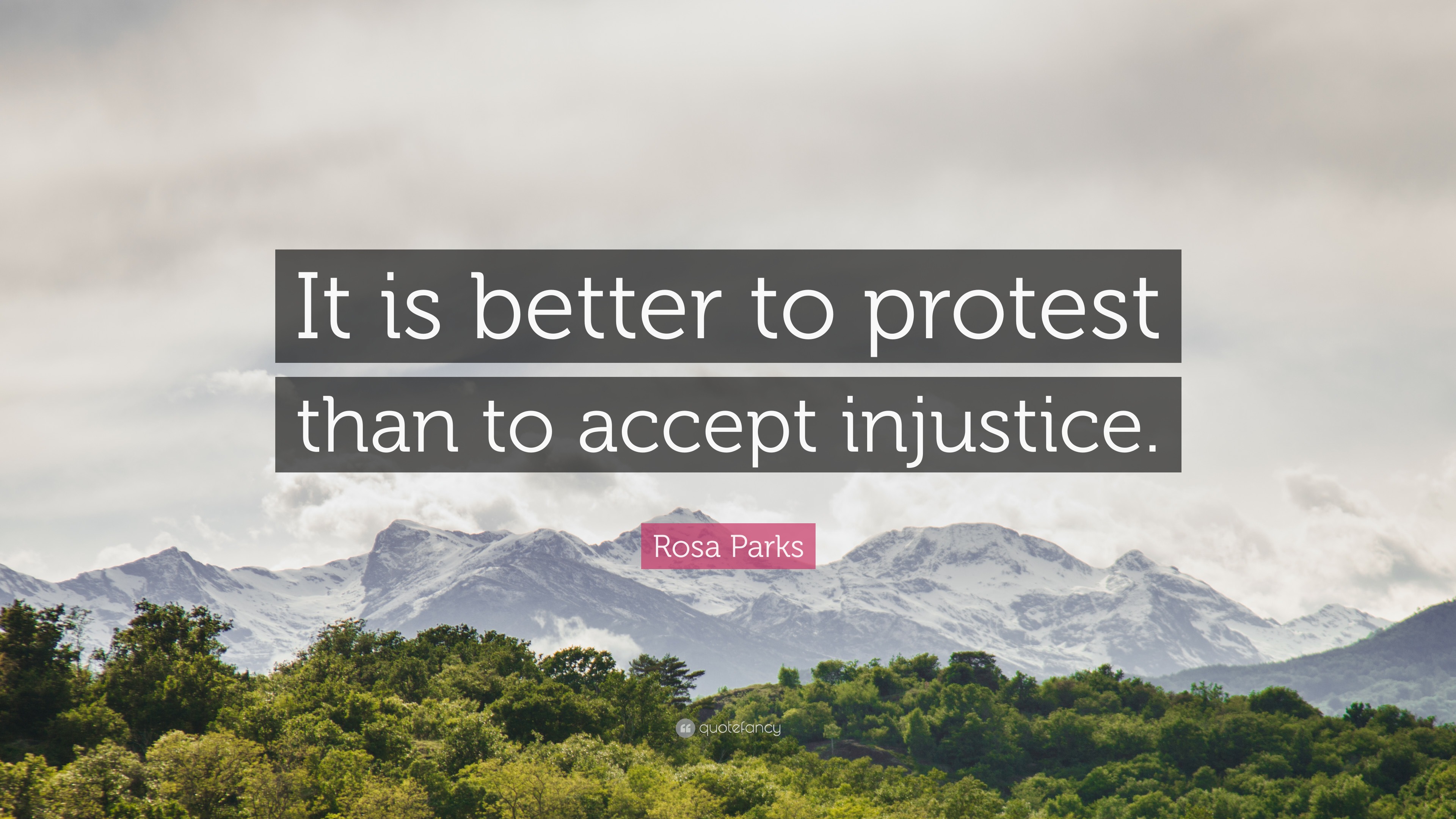 Rosa Parks Quote: “It is better to protest than to accept injustice.”