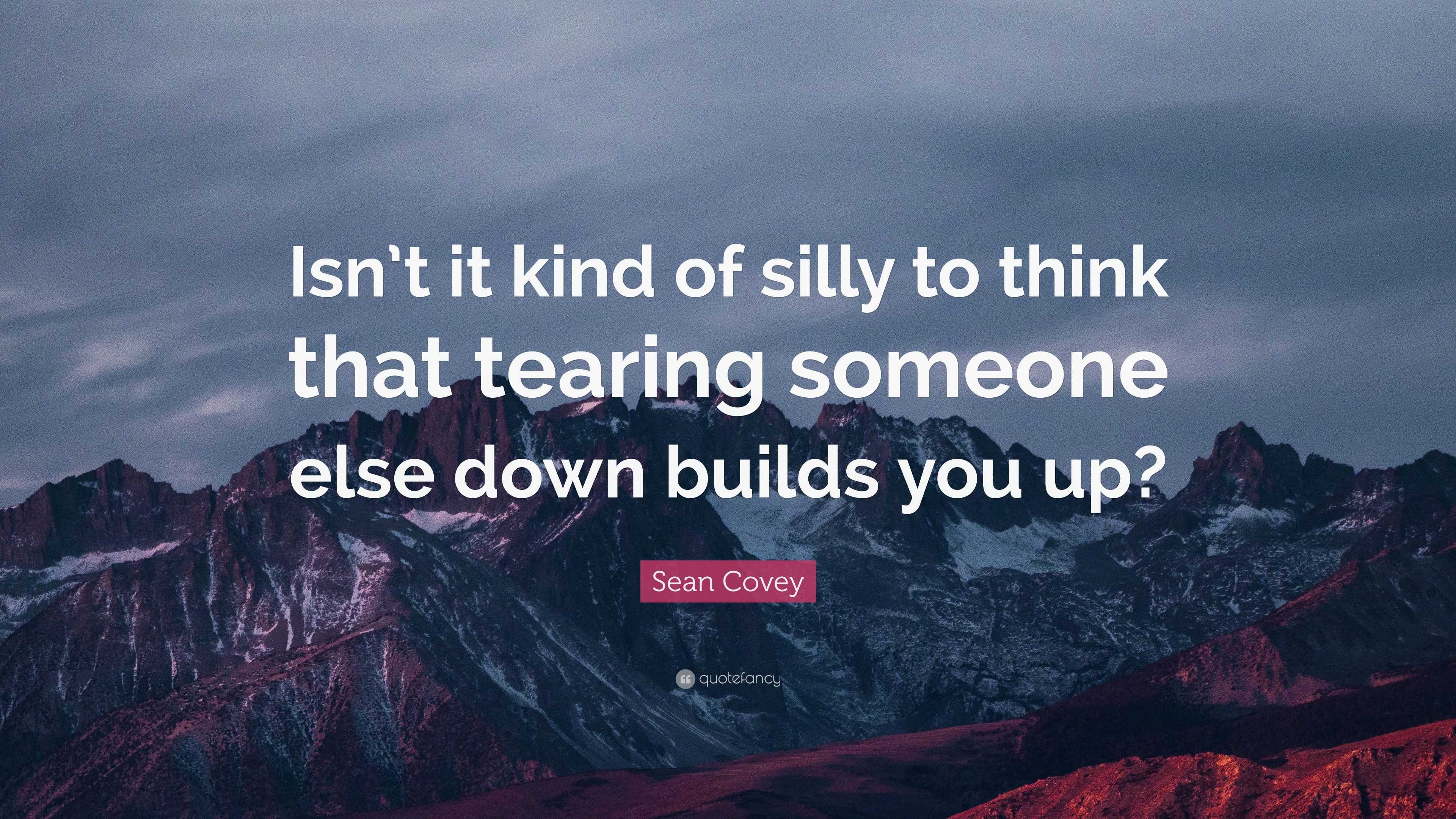 sean-covey-quote-isn-t-it-kind-of-silly-to-think-that-tearing-someone