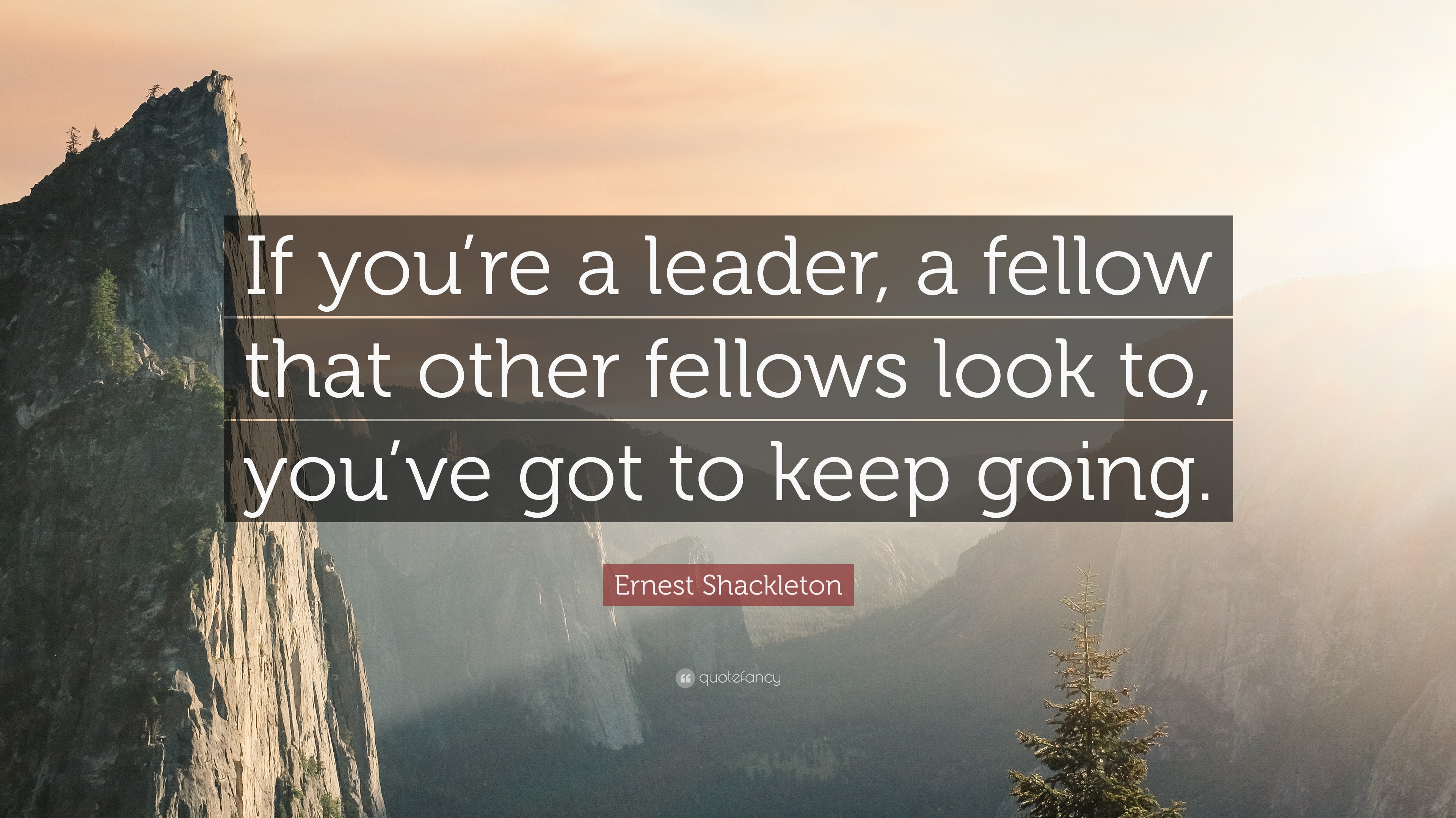 Ernest Shackleton Quote “If you’re a leader, a fellow