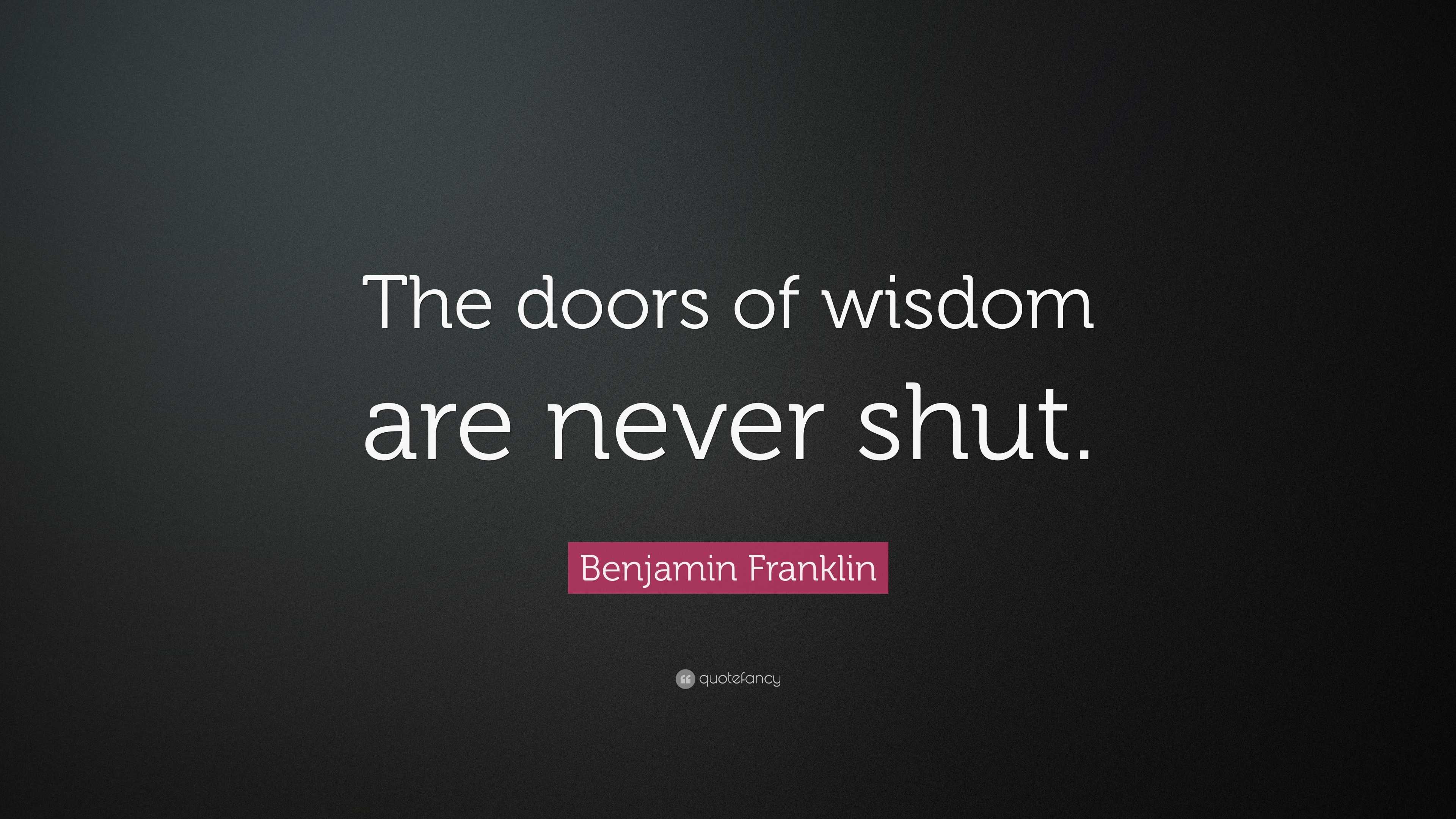 The doors of wisdom are never shut essay image