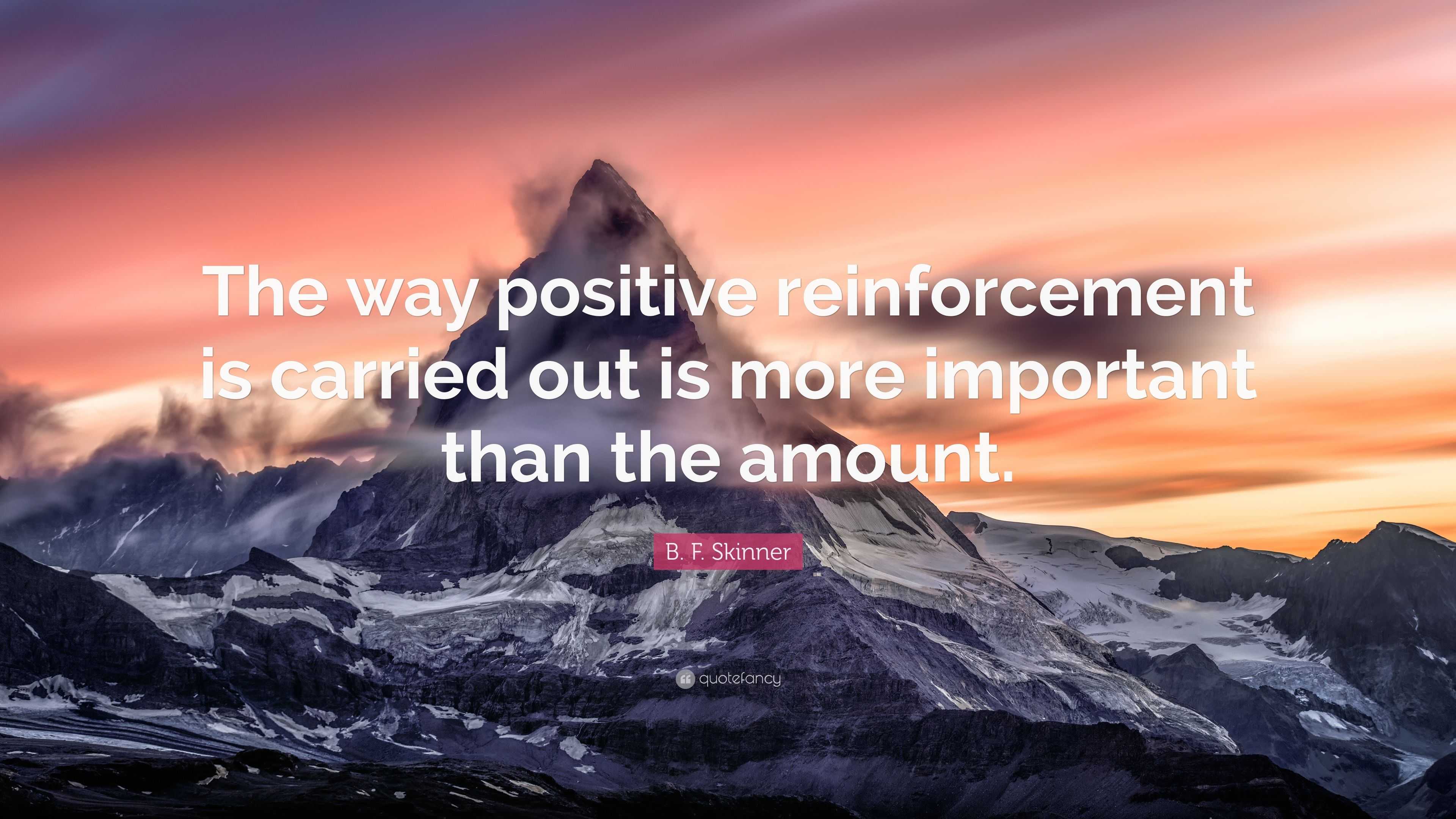 B. F. Skinner Quote: “The way positive reinforcement is carried out is