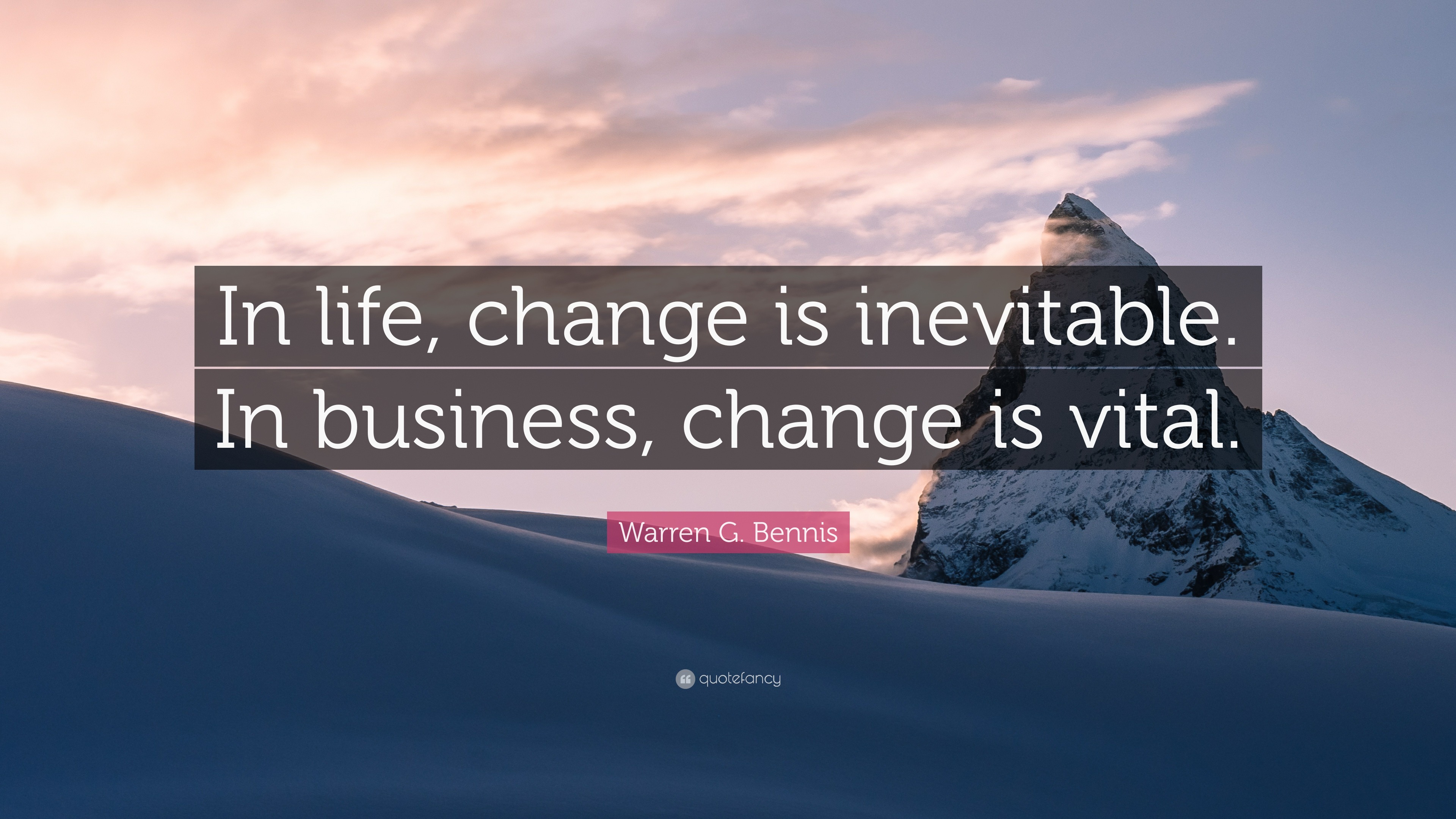 Warren G. Bennis Quote: “In life, change is inevitable. In business ...