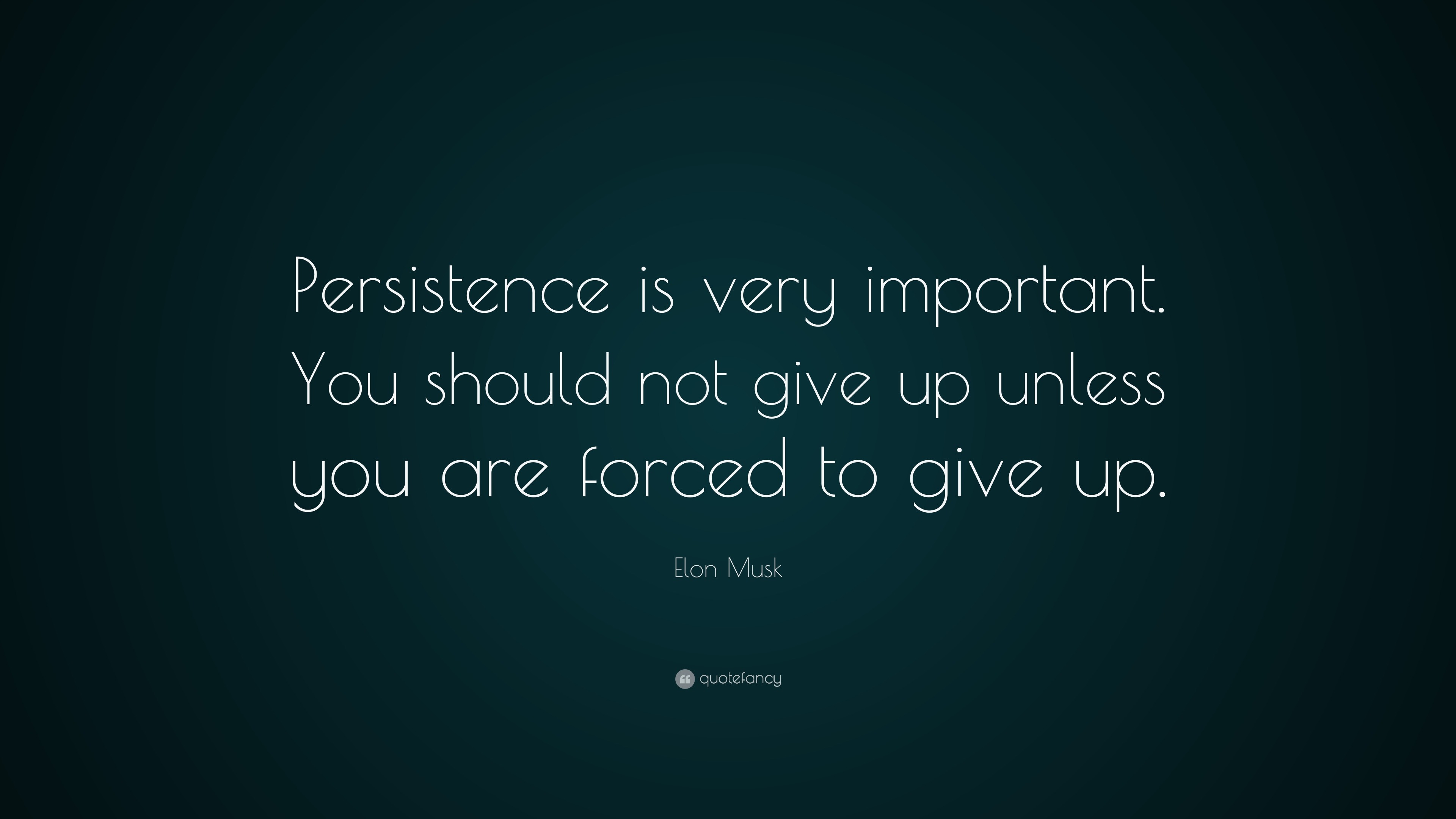 Elon Musk Quote: “Persistence is very important. You should not give up ...