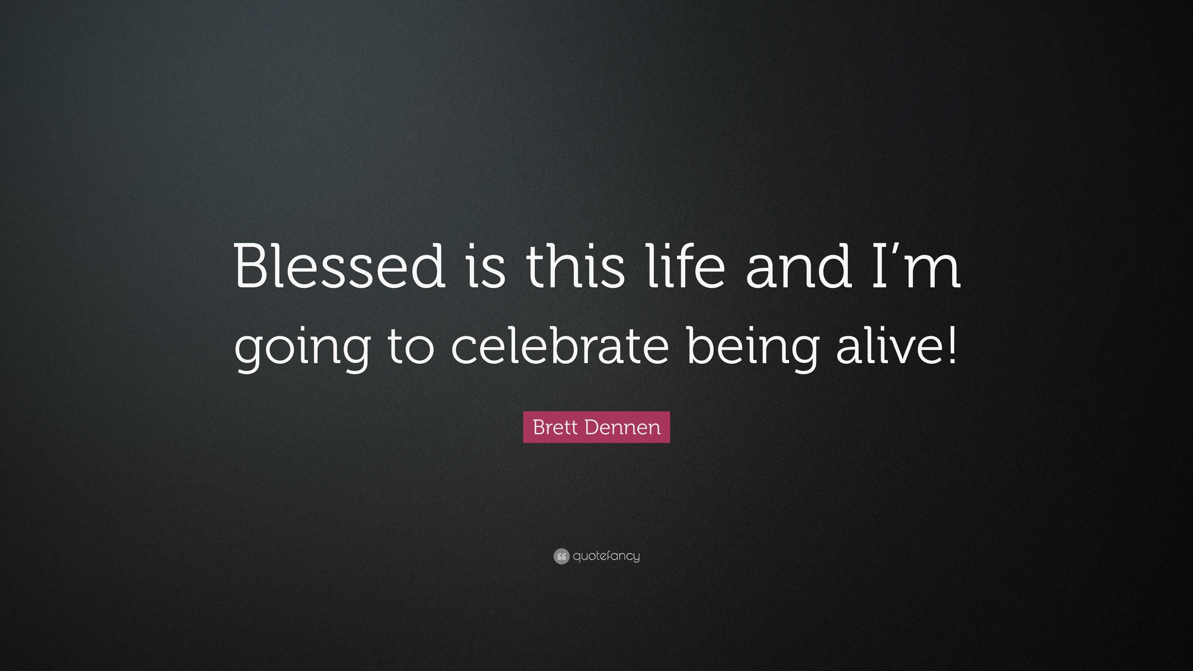 Brett Dennen Quote: “Blessed is this life and I’m going to celebrate