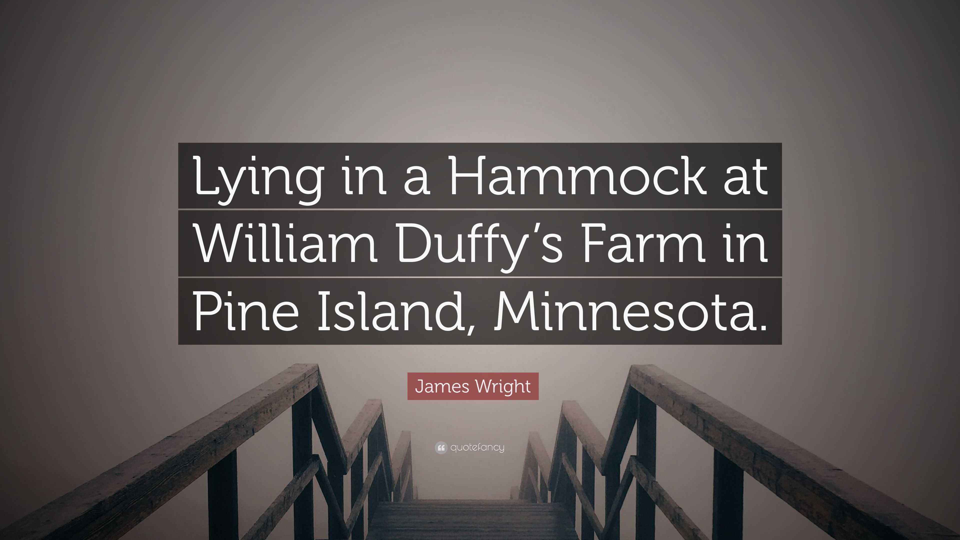 James Wright Quote “Lying in a Hammock at William Duffy’s Farm in Pine