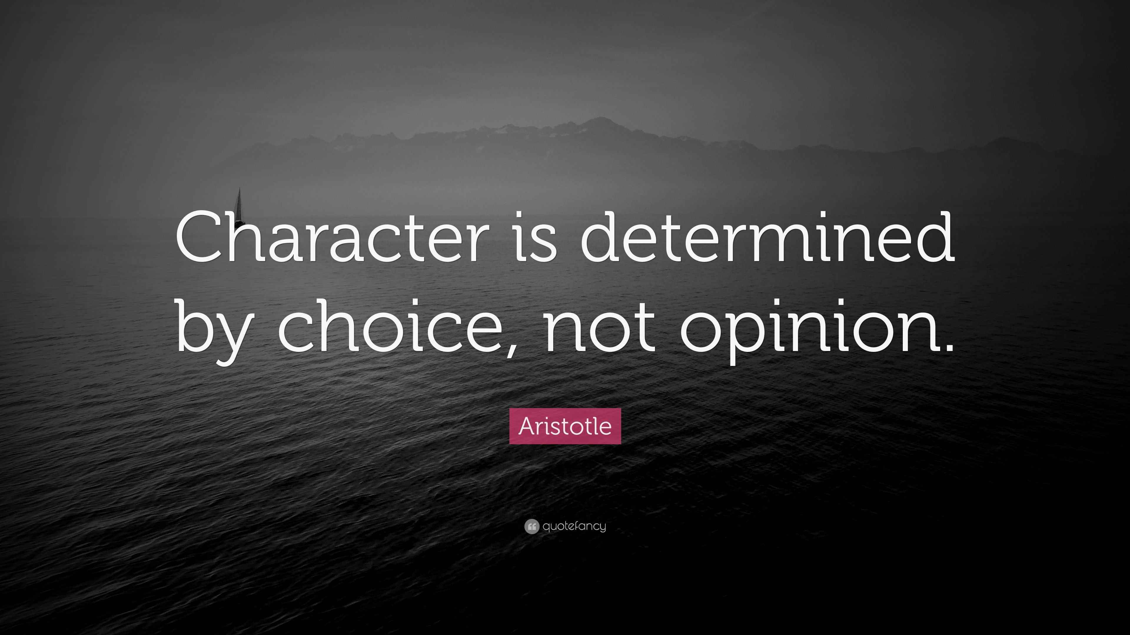 Aristotle Quote: “Character is determined by choice, not opinion.”