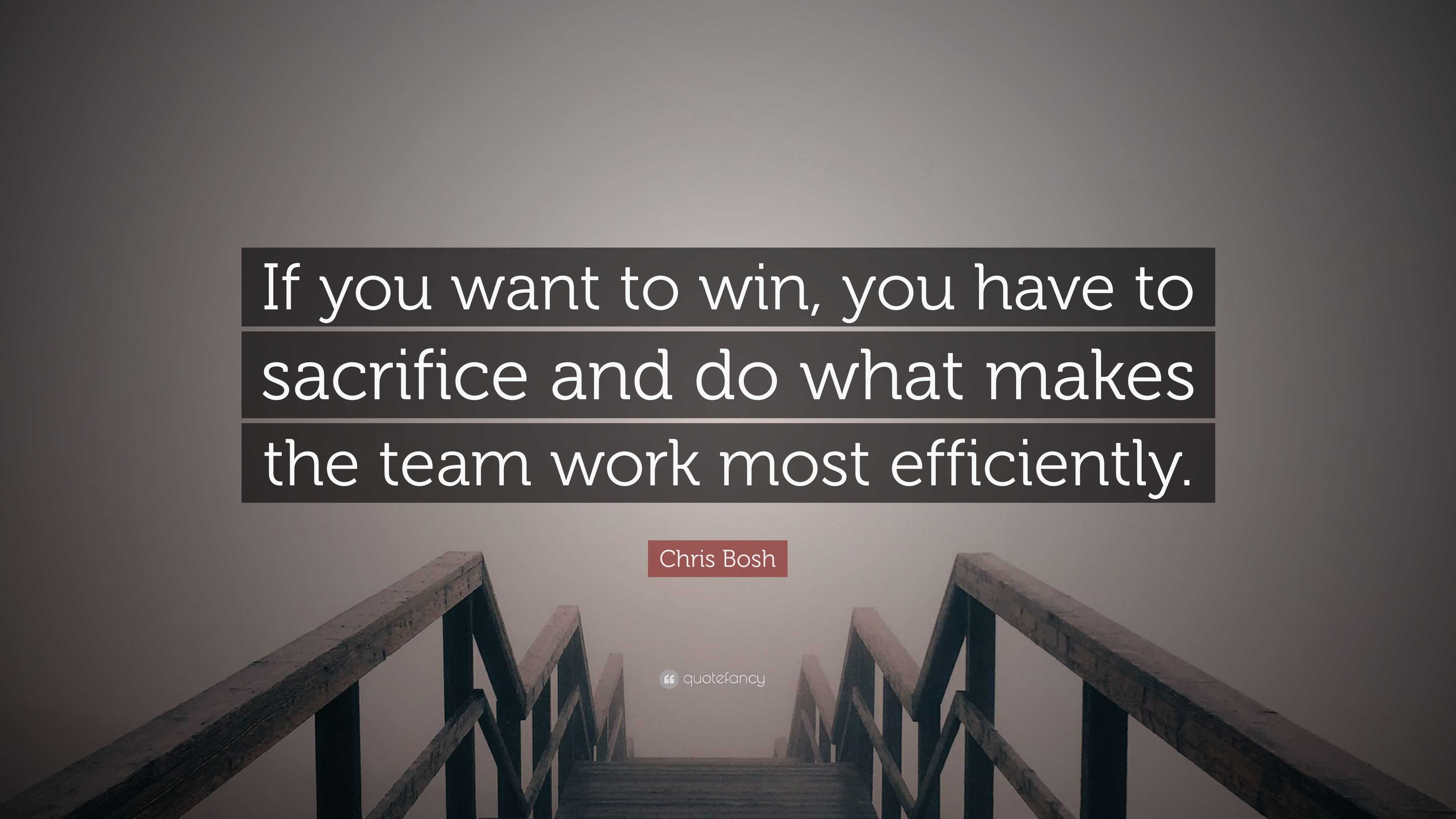 Chris Bosh Quote: “If you want to win, you have to sacrifice and do ...