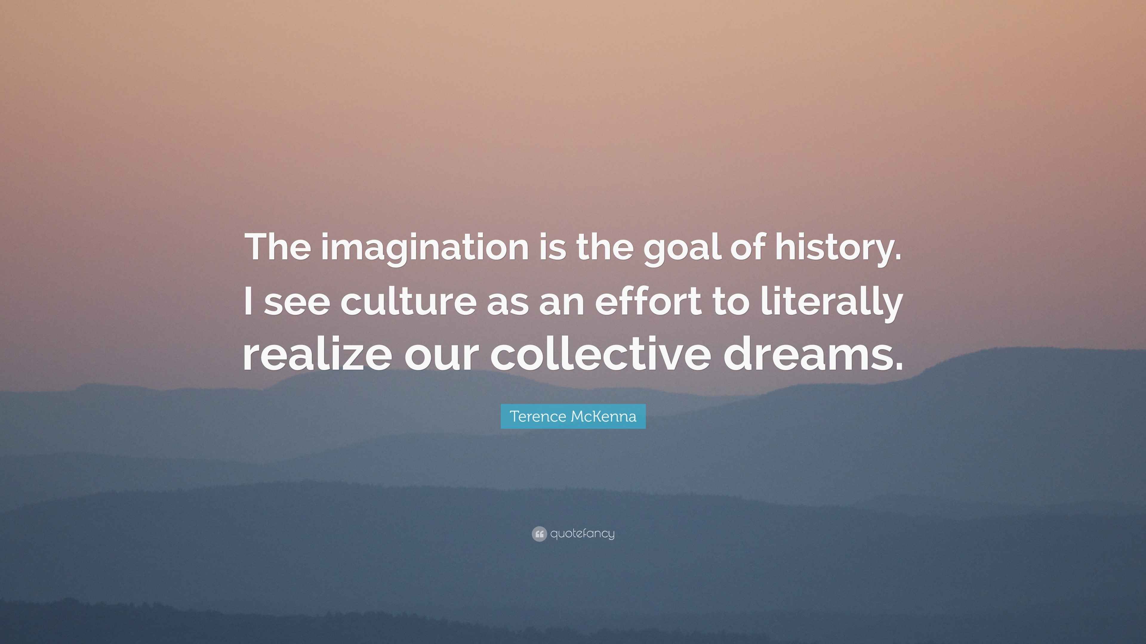 Terence McKenna Quote “The imagination is the goal of history. I see