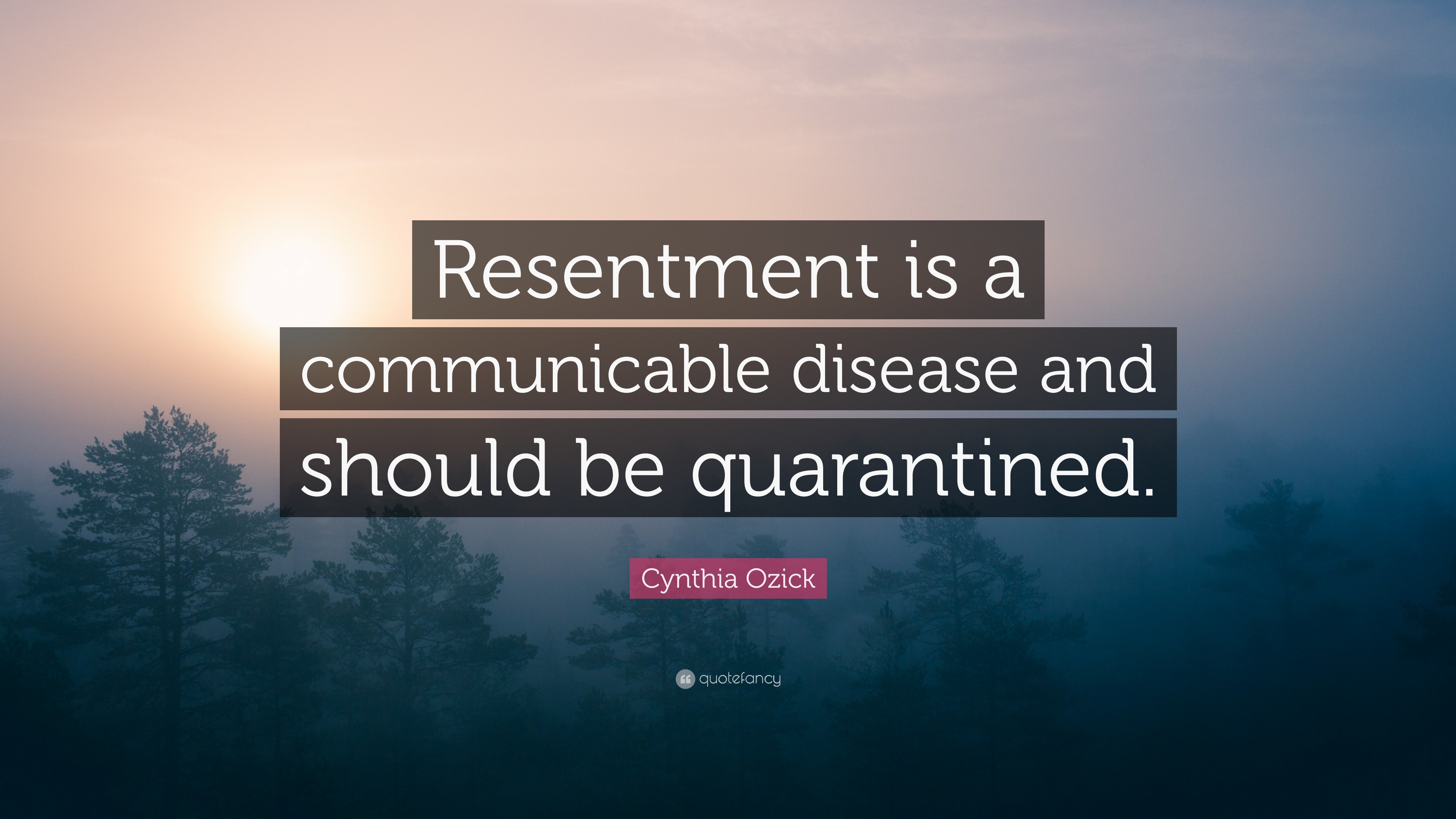 Cynthia Ozick Quote “Resentment is a communicable disease