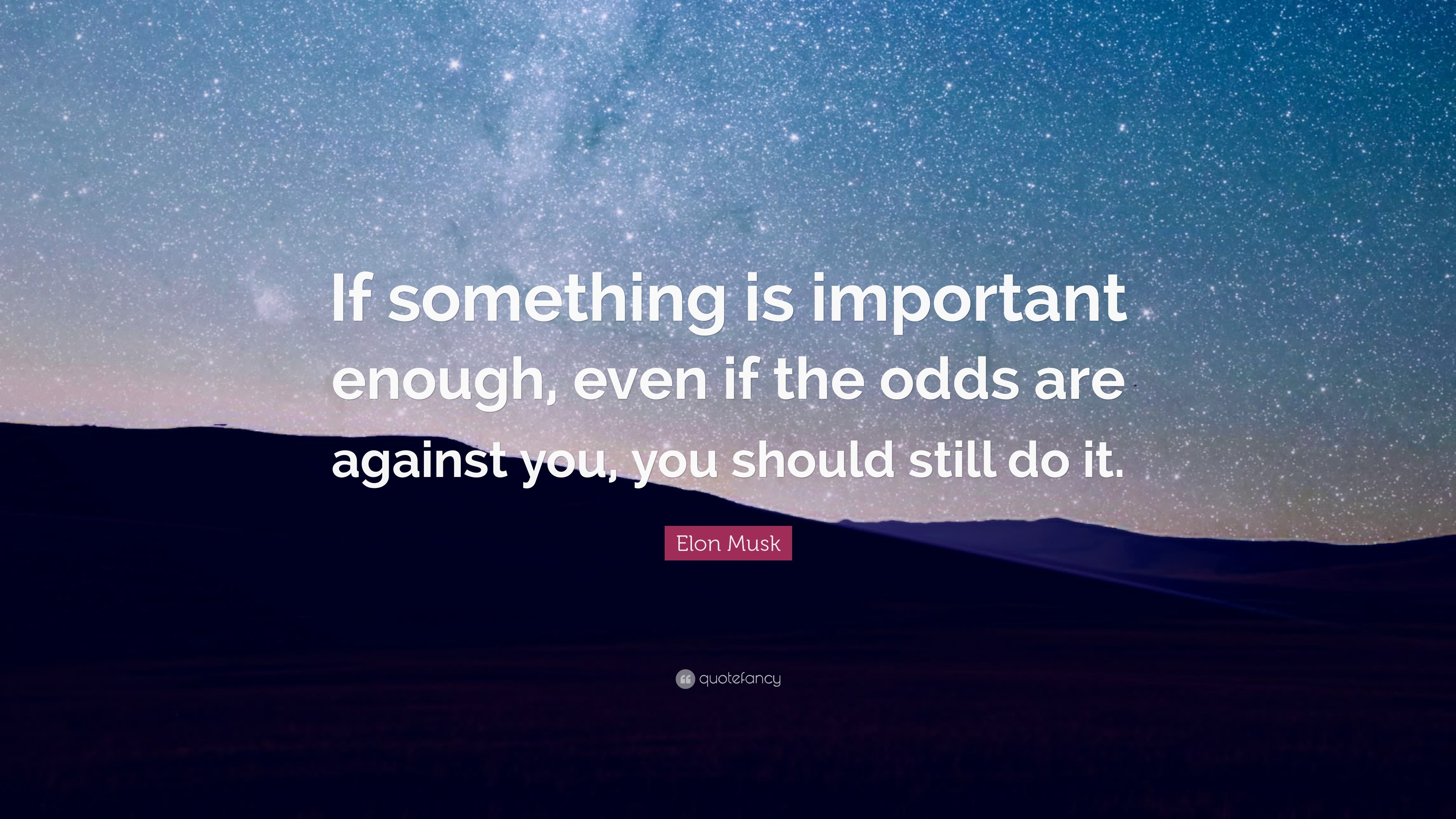 Elon Musk Quote: “If something is important enough, even if the odds ...