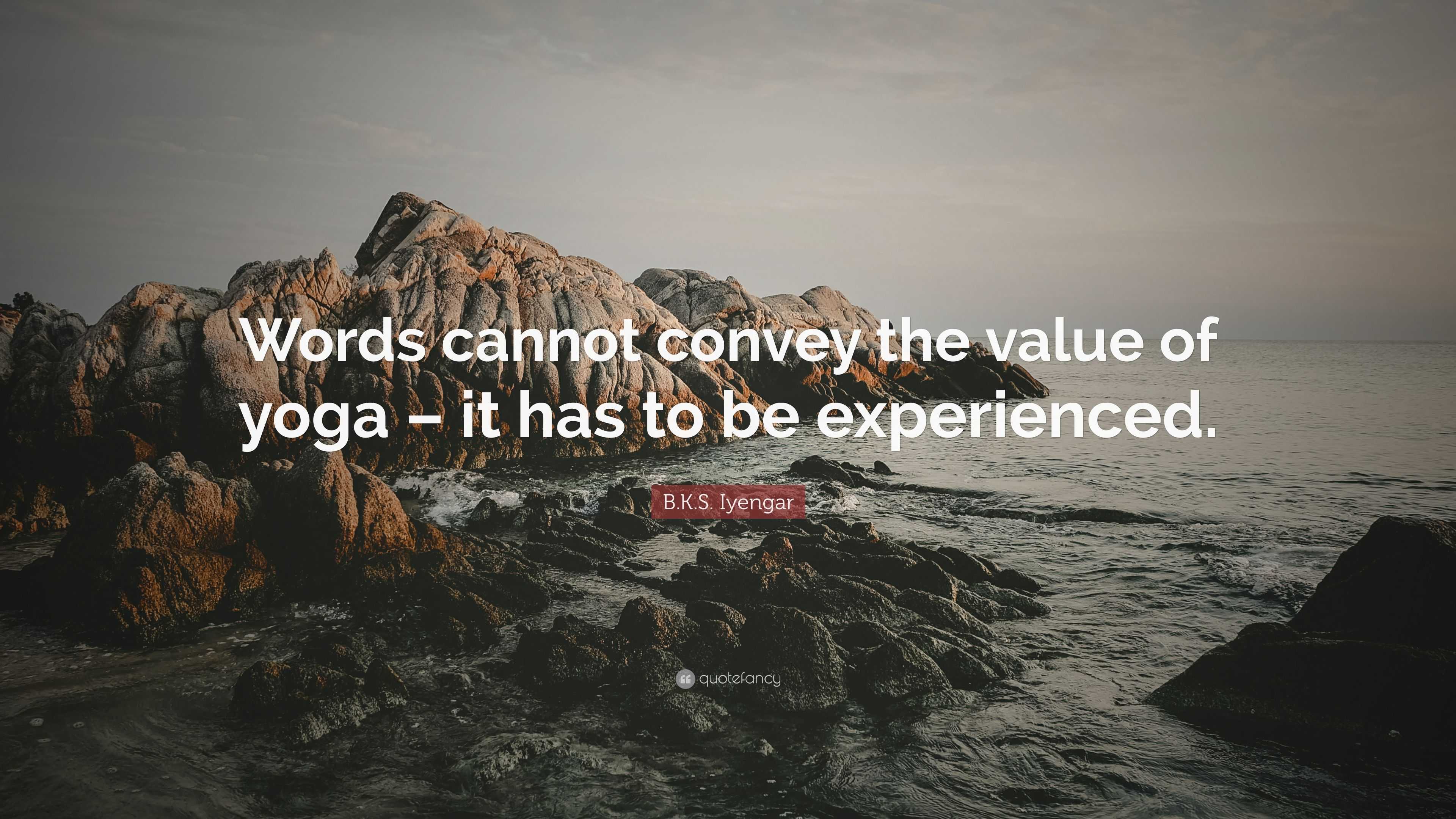 B.K.S. Iyengar Quote: “Words cannot convey the value of yoga – it has to be  experienced.”