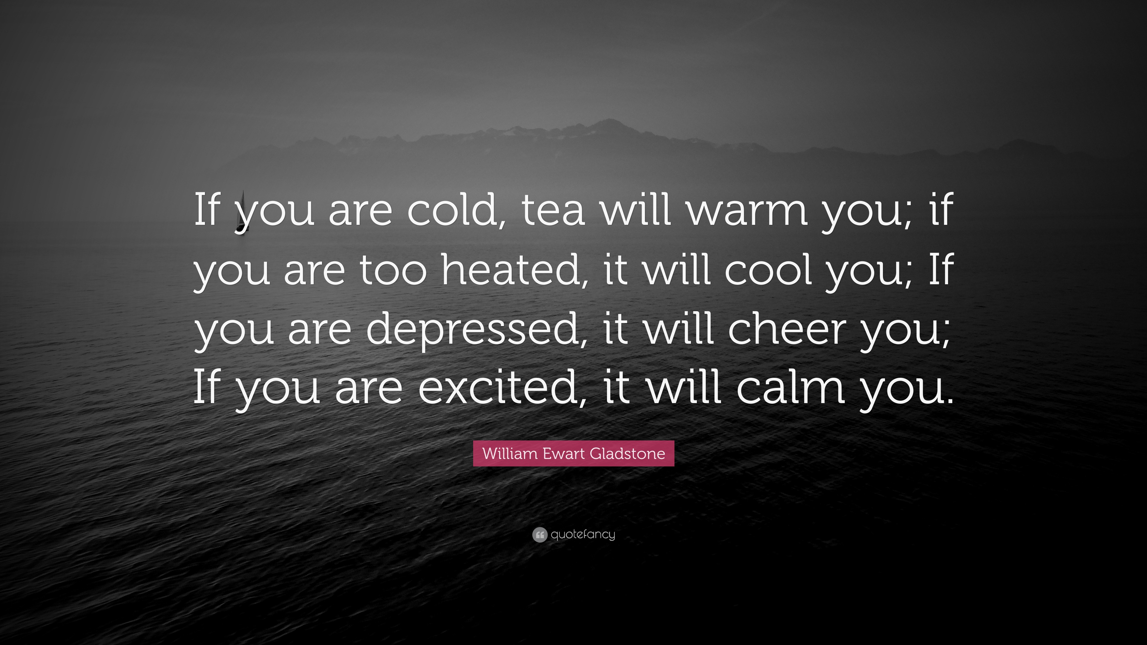 William Ewart Gladstone Quote “If you are cold, tea will warm you; if